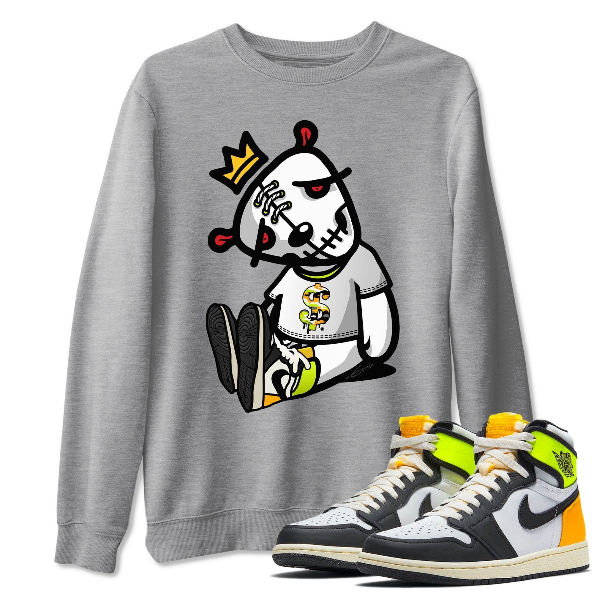 Dead Dolls Unisex Tops - Air Jordan 1 Volt Gold