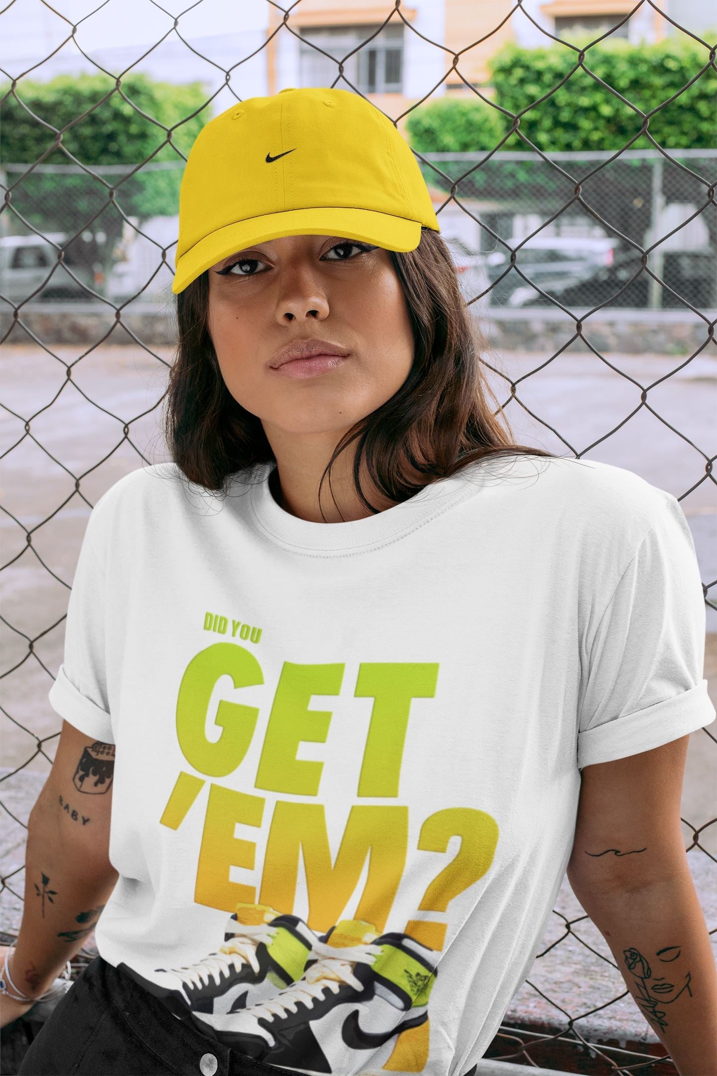 Did You Get 'Em Unisex Tops - Air Jordan 1 Volt Gold