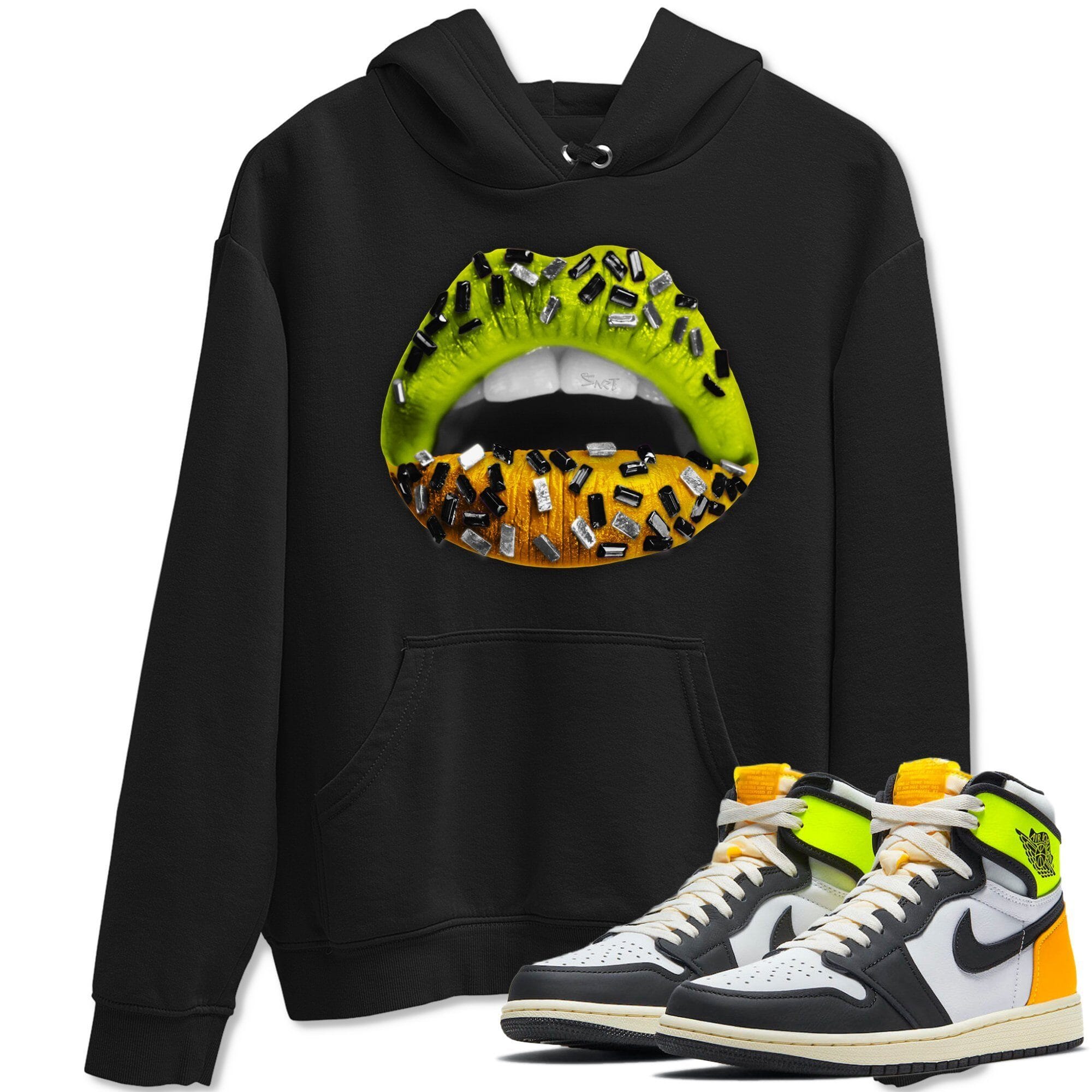 Lips Jewel Unisex Tops - Air Jordan 1 Volt Gold