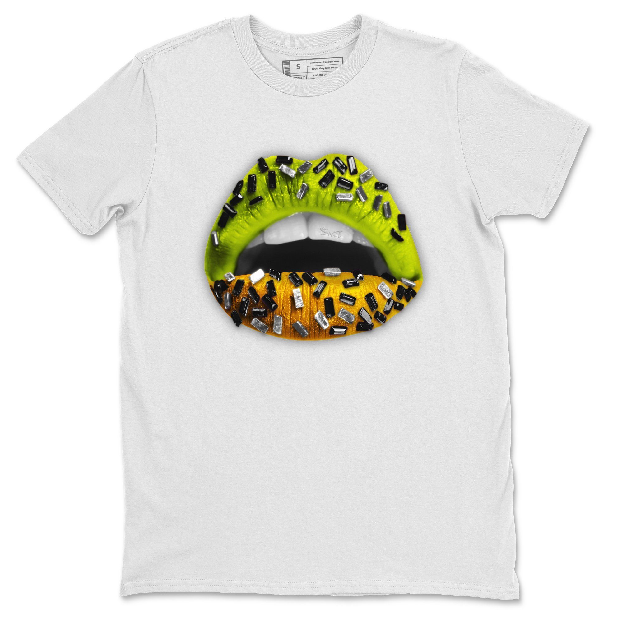 Lips Jewel Unisex Tops - Air Jordan 1 Volt Gold
