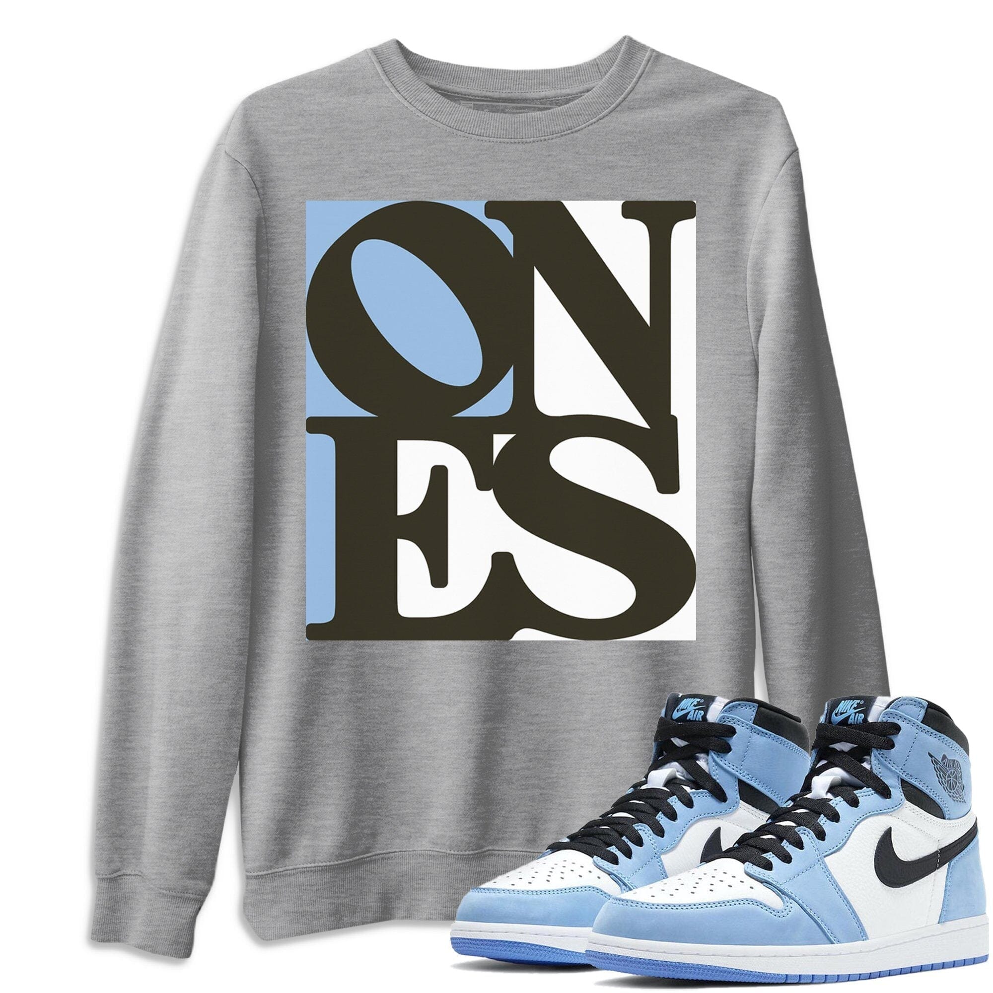 Ones Unisex Tops - Air Jordan 1 University Blue