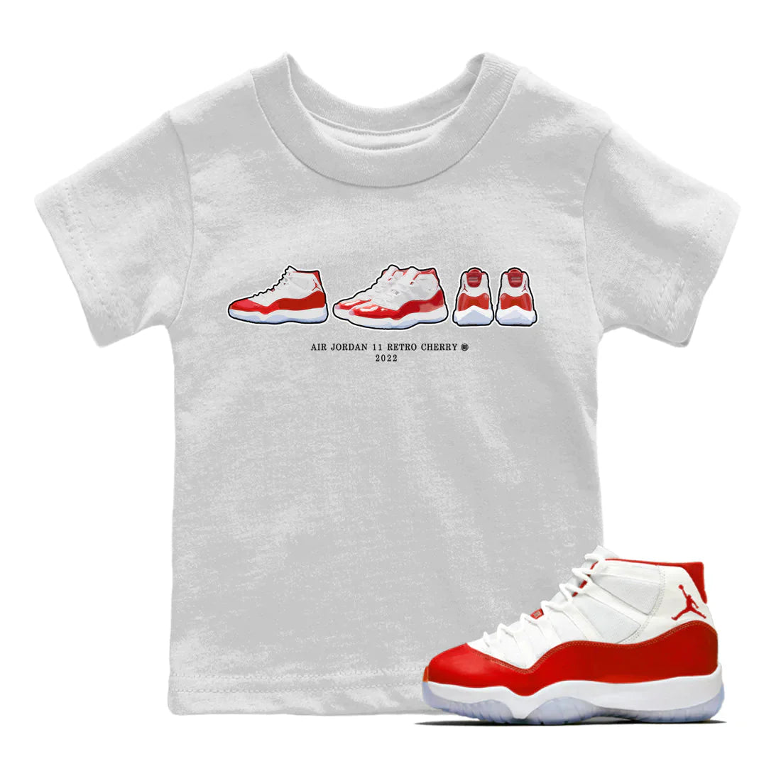 snkmatch Prelude Kids Tops - Air Jordan 11 Cherry