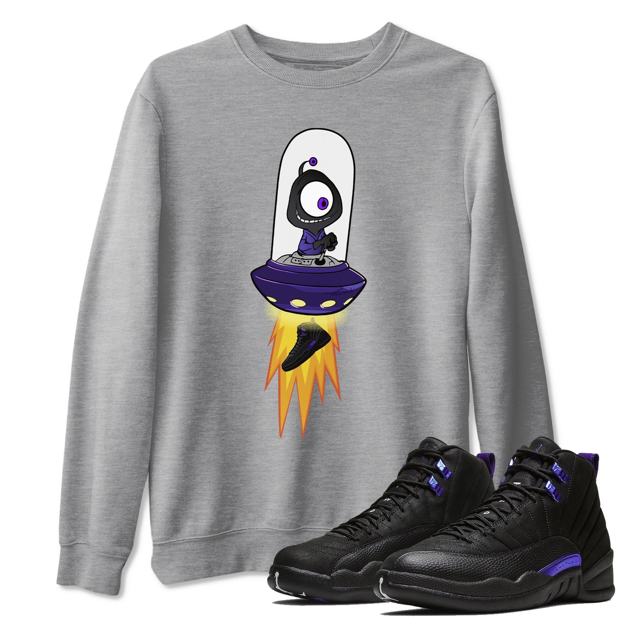 Alien Unisex Tops - Air Jordan 12 Dark Concord