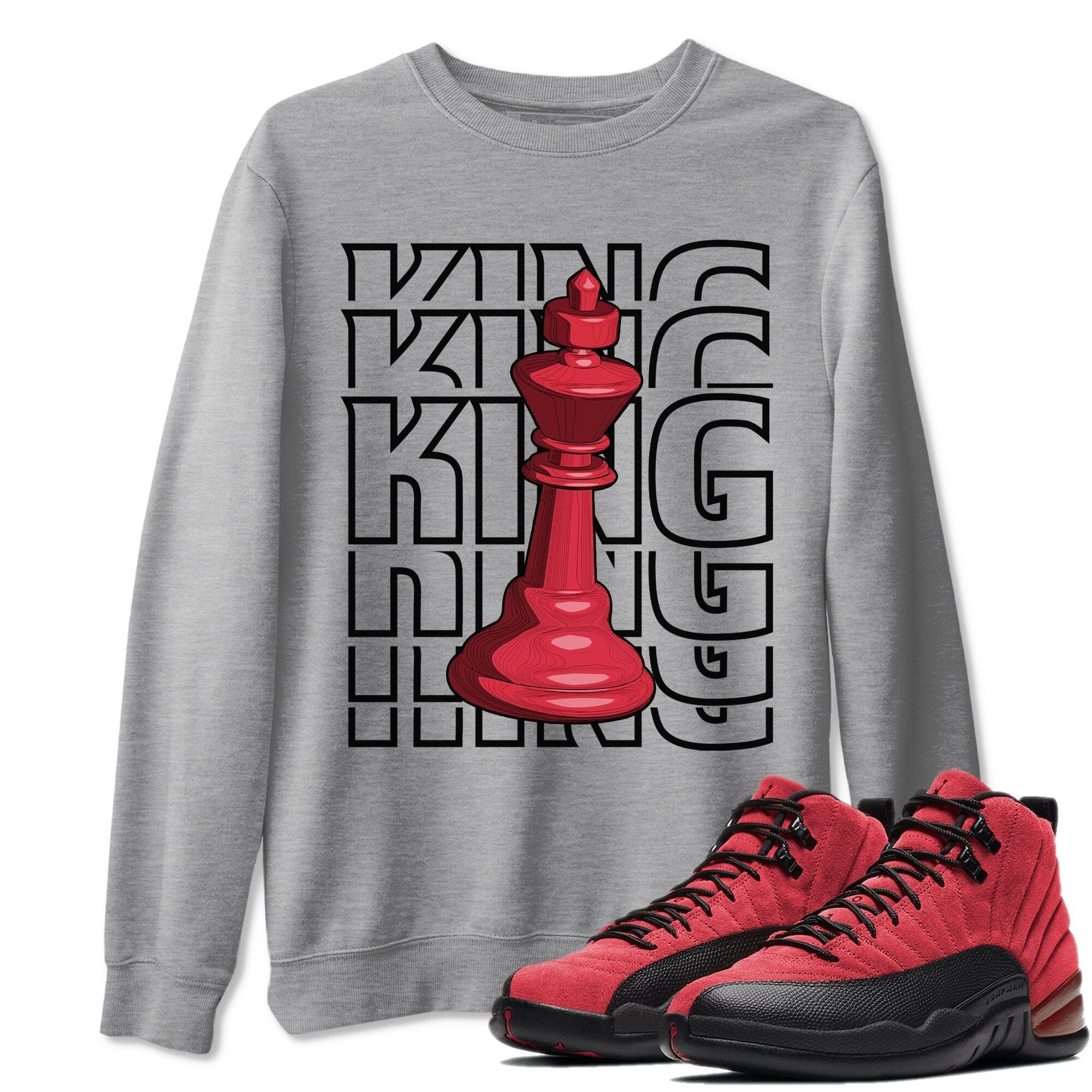 King Unisex Tops - Air Jordan 12 Reverse Flu Game