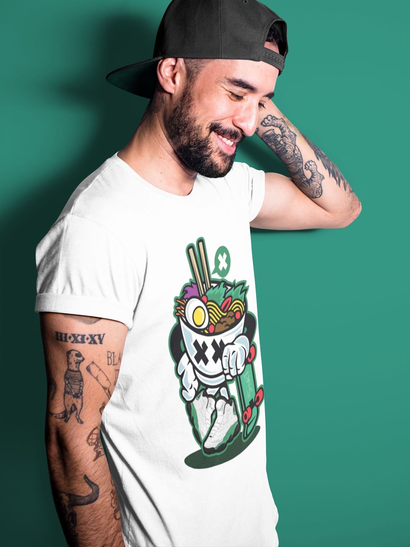 Ramen Style Unisex Tops - Air Jordan 13 Lucky Green