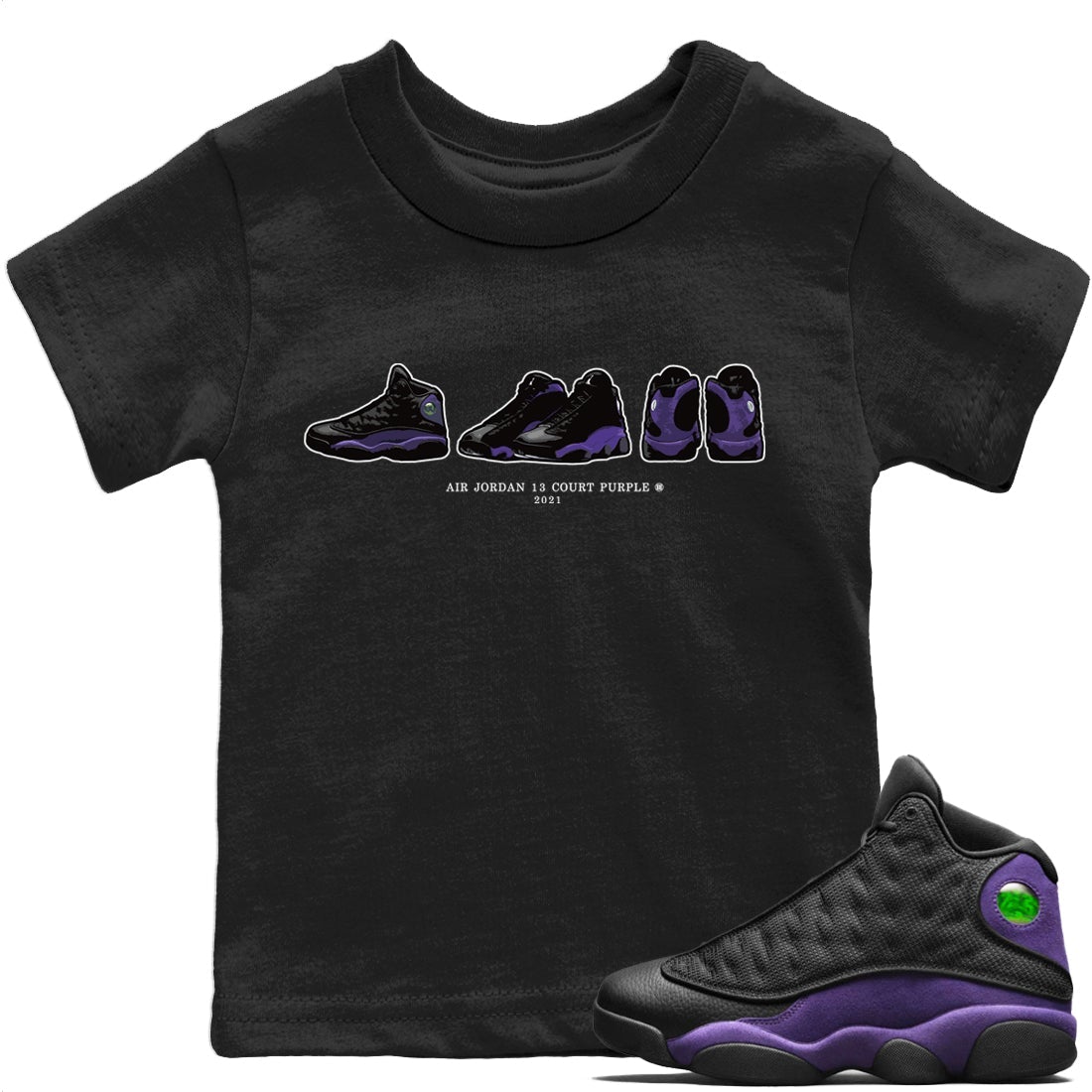 snkmatch Prelude Kids Tops - Air Jordan 13 Court Purple