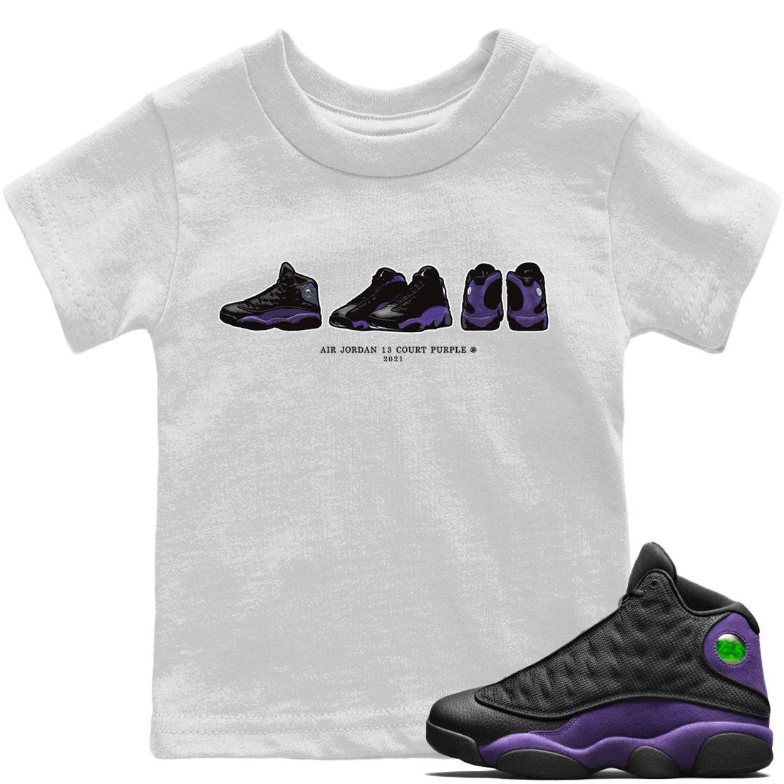 snkmatch Prelude Kids Tops - Air Jordan 13 Court Purple