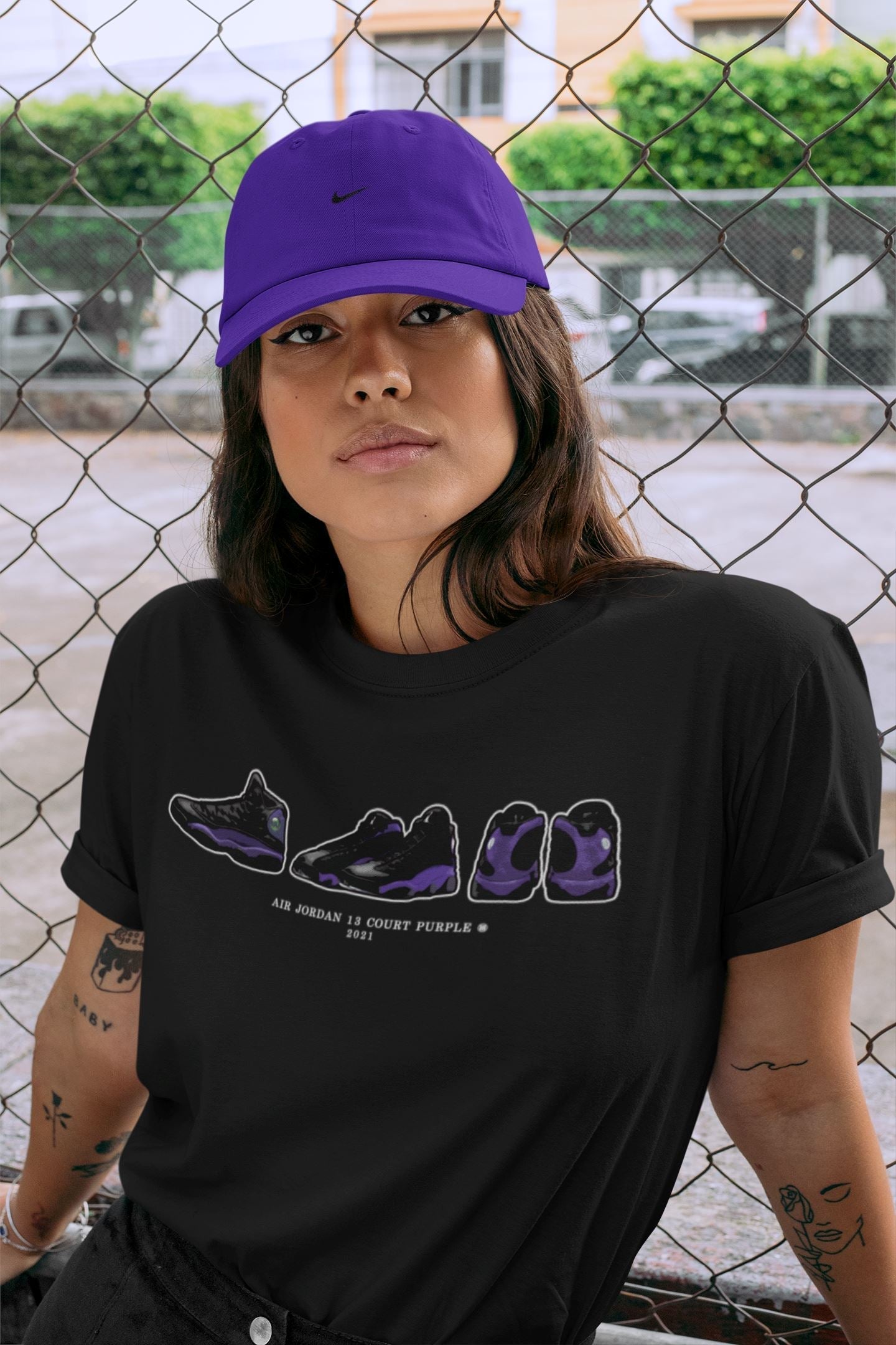 snkmatch Prelude Unisex Tops - Air Jordan 13 Court Purple