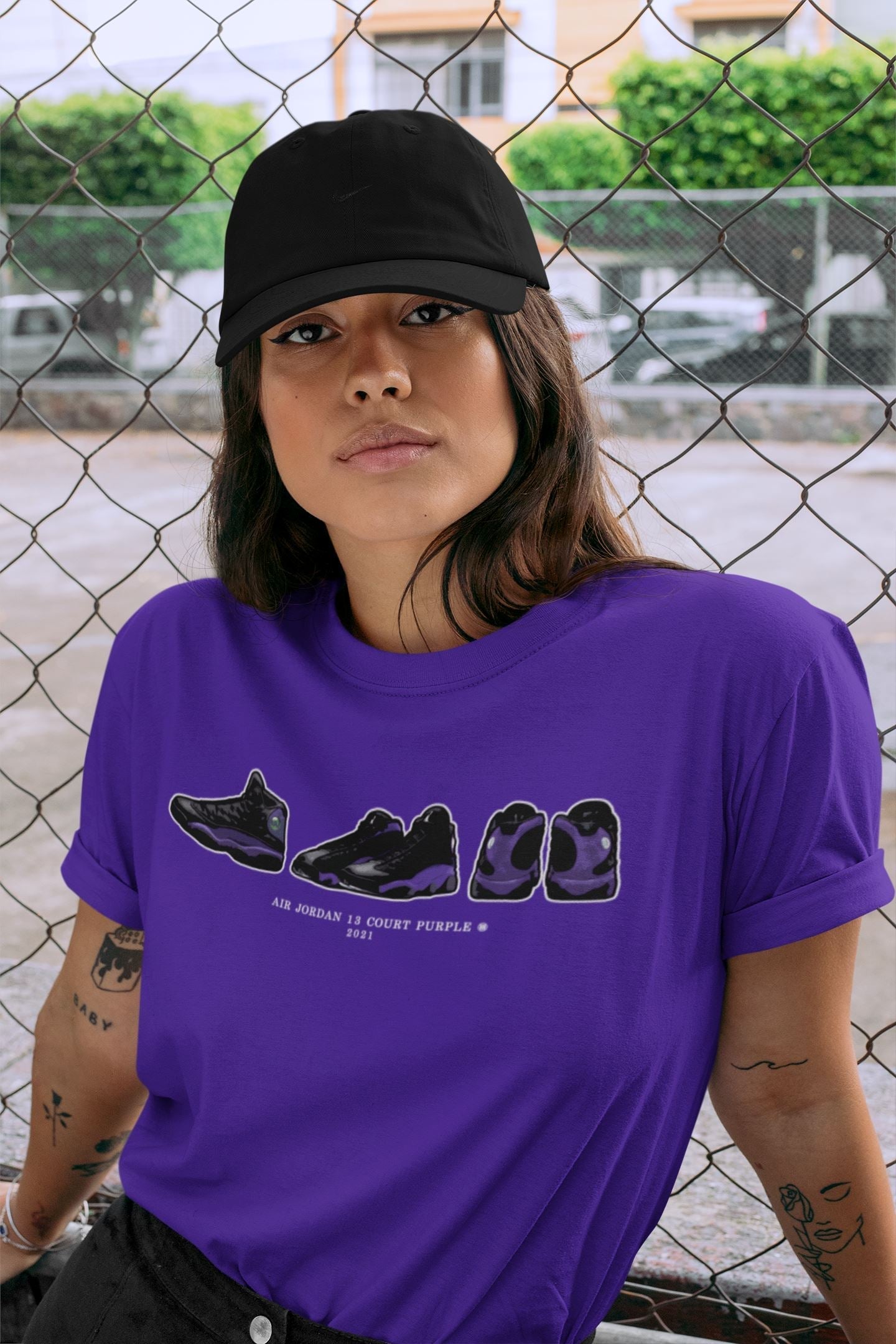 snkmatch Prelude Unisex Tops - Air Jordan 13 Court Purple