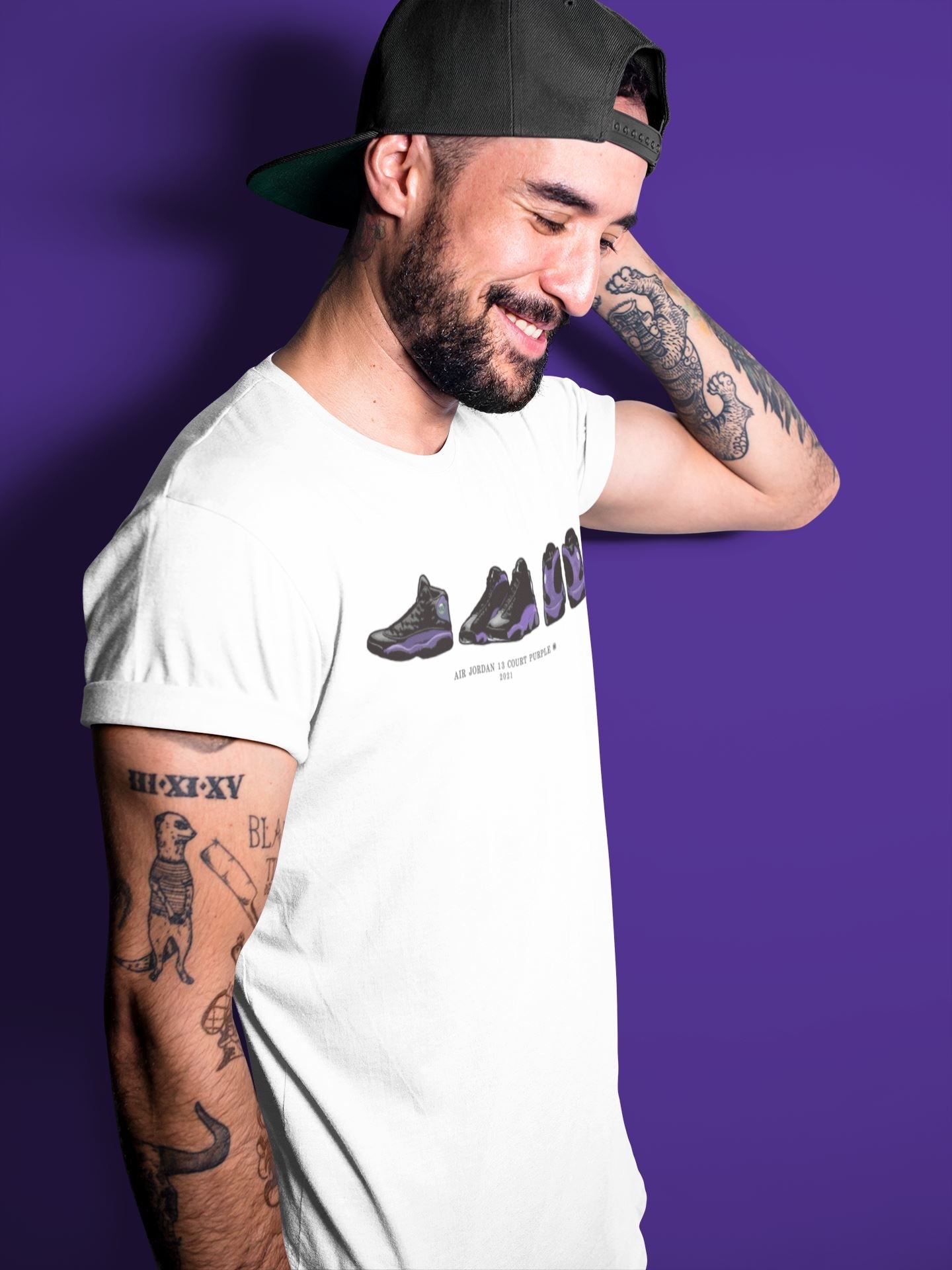 snkmatch Prelude Unisex Tops - Air Jordan 13 Court Purple