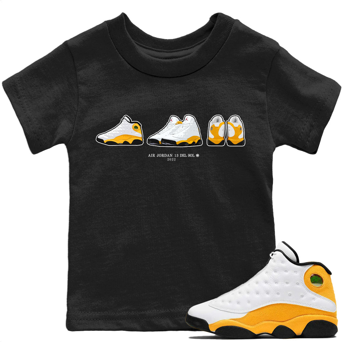 snkmatch Prelude Kids Tops - Air Jordan 13 Del Sol