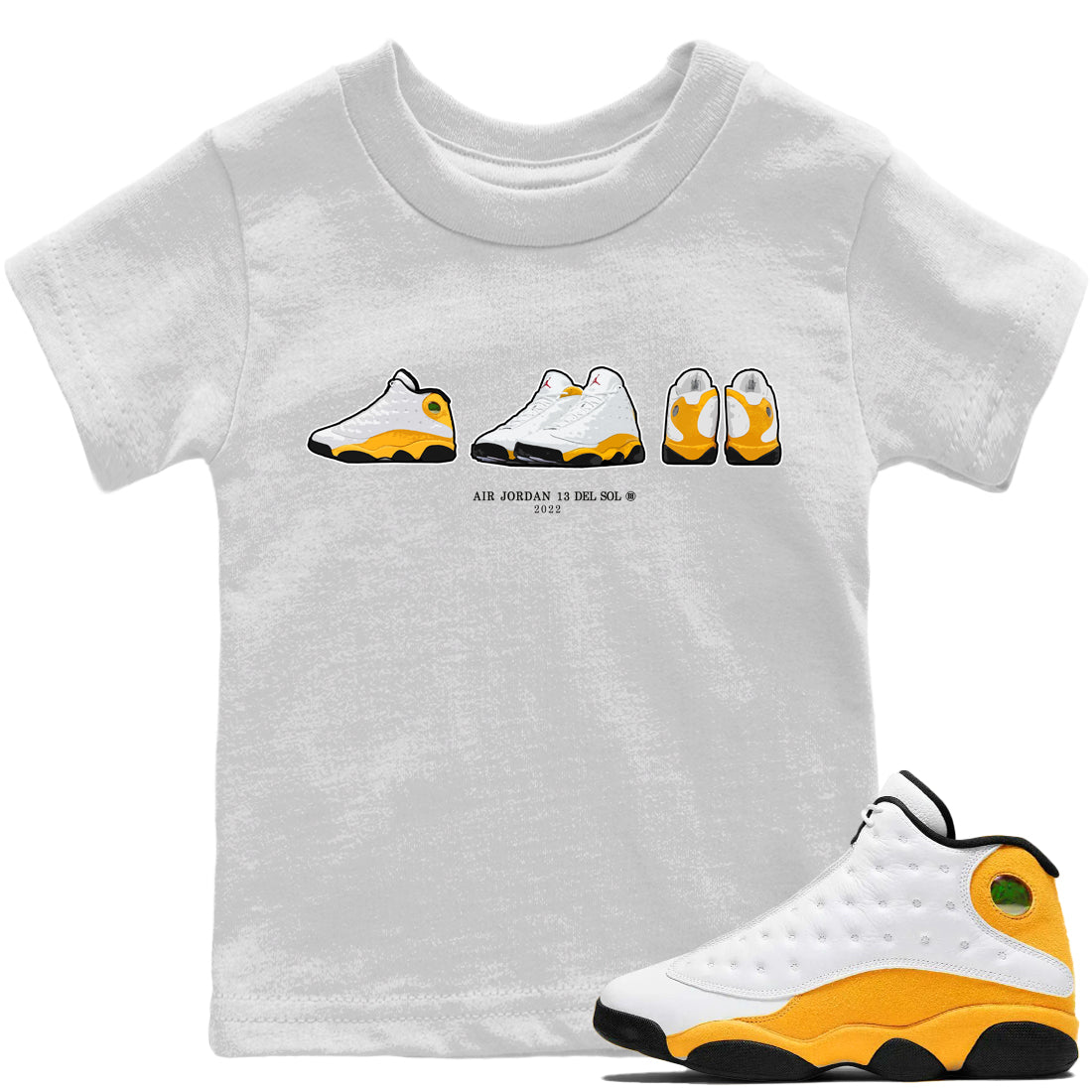 snkmatch Prelude Kids Tops - Air Jordan 13 Del Sol