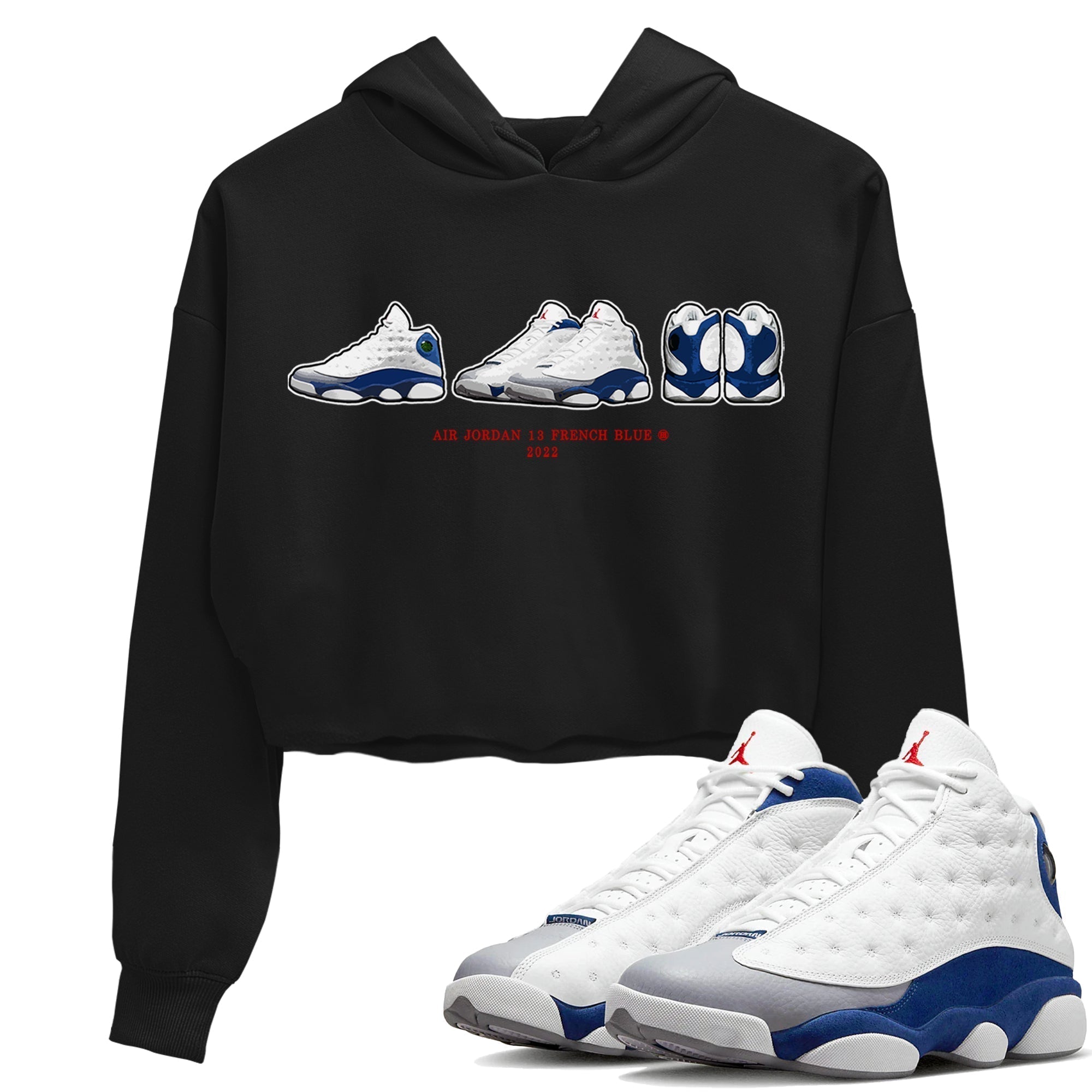 snkmatch Prelude Women's Tops - Air Jordan 13 French Blue