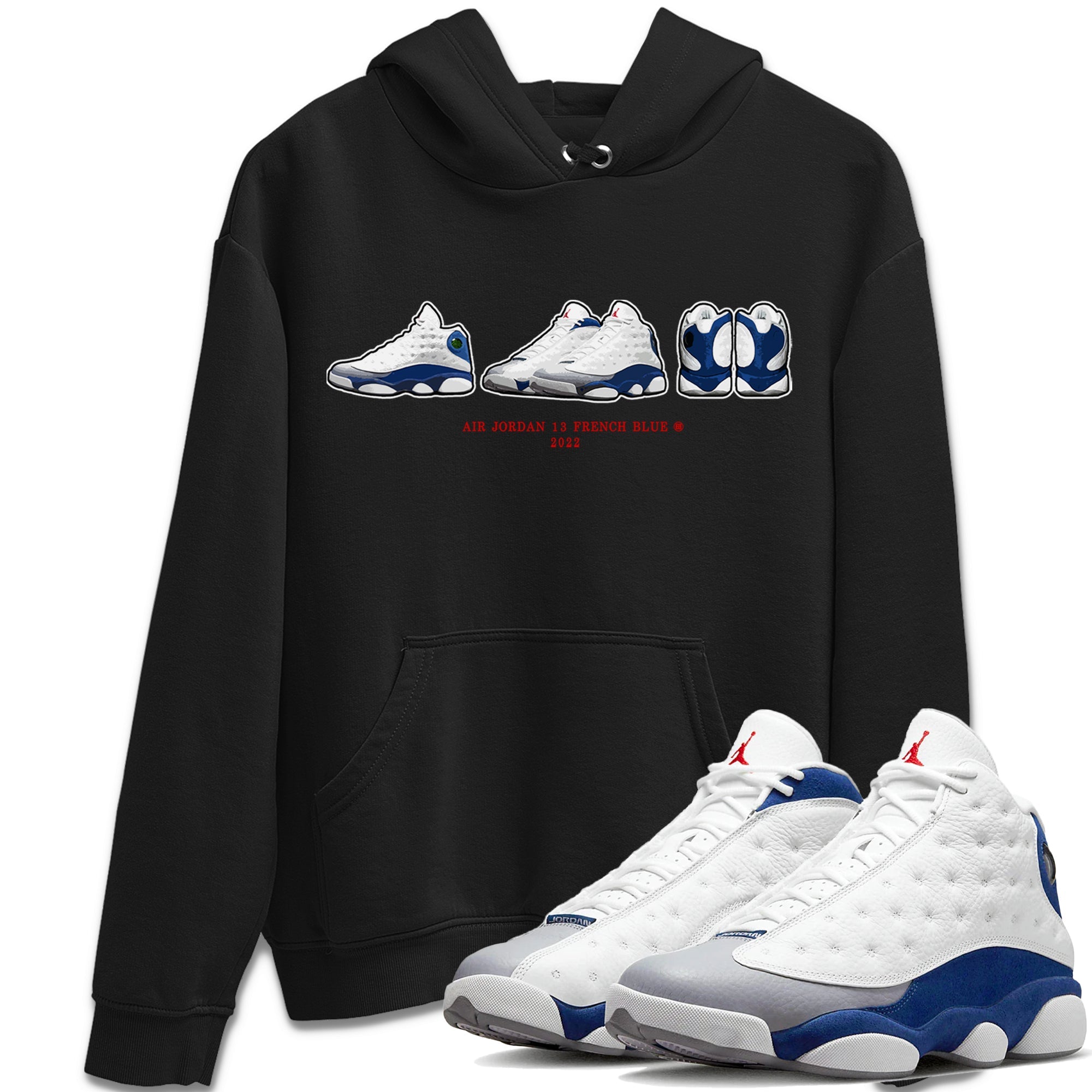 snkmatch Prelude Unisex Tops - Air Jordan 13 French Blue