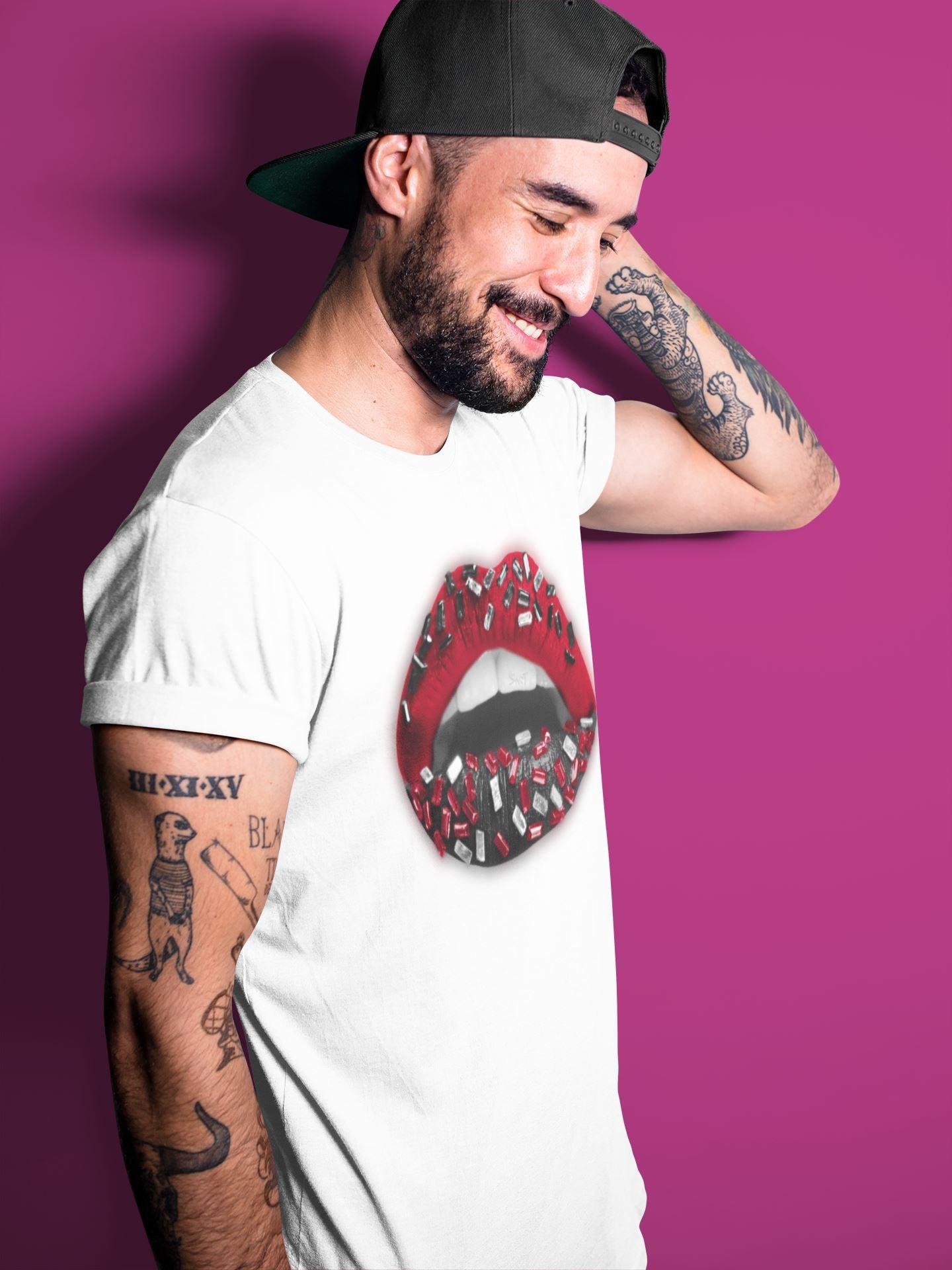 Lips Jewel Unisex Tops - Air Jordan 14 Gym Red
