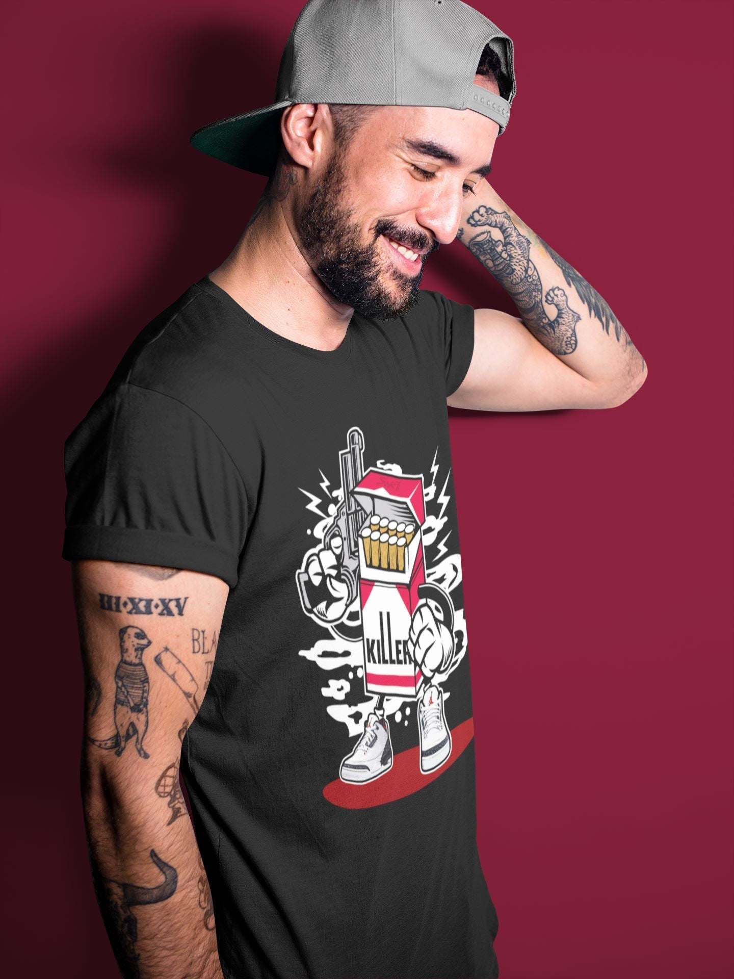 Killer Unisex Tops - Air Jordan 3 Fire Red