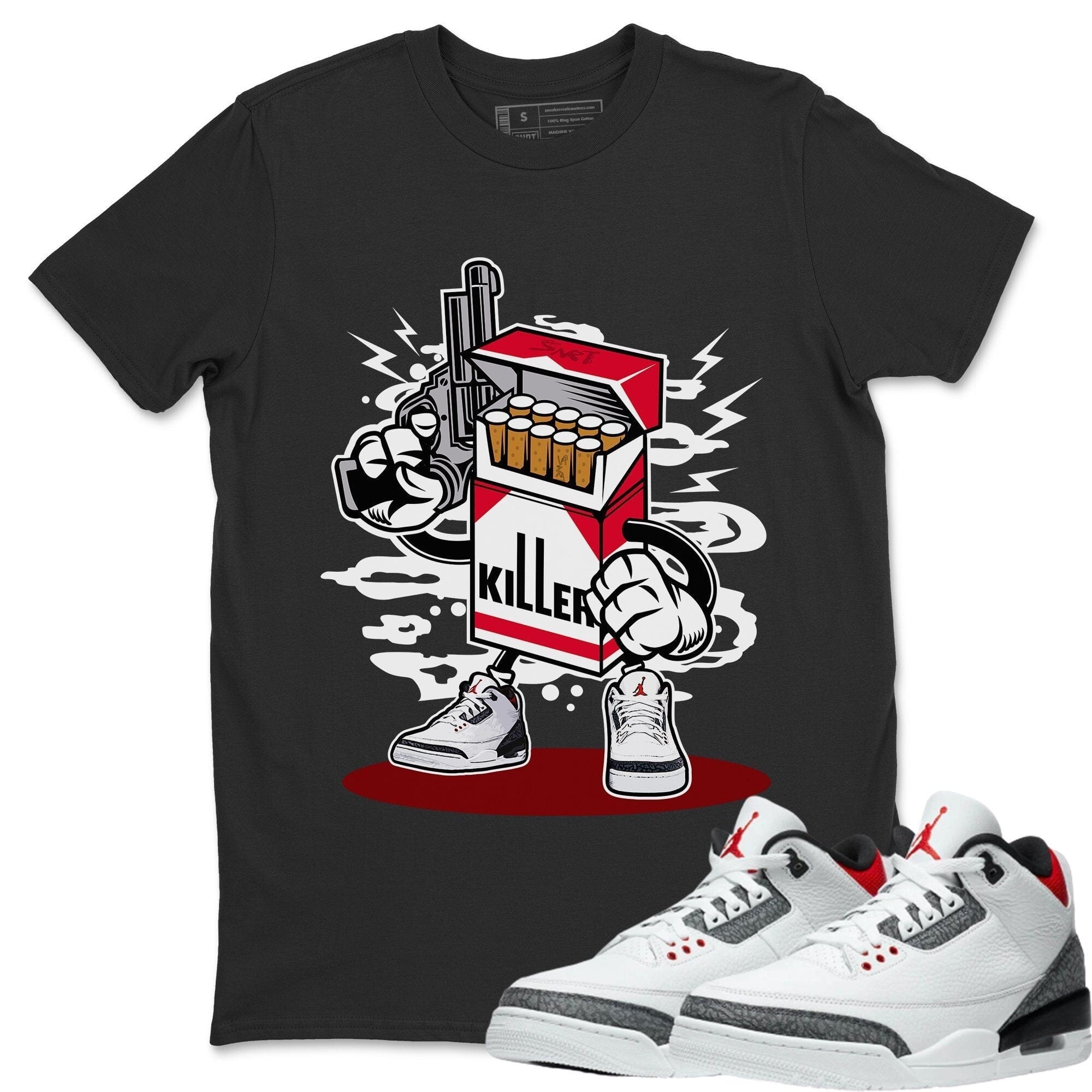 Killer Unisex Tops - Air Jordan 3 Fire Red