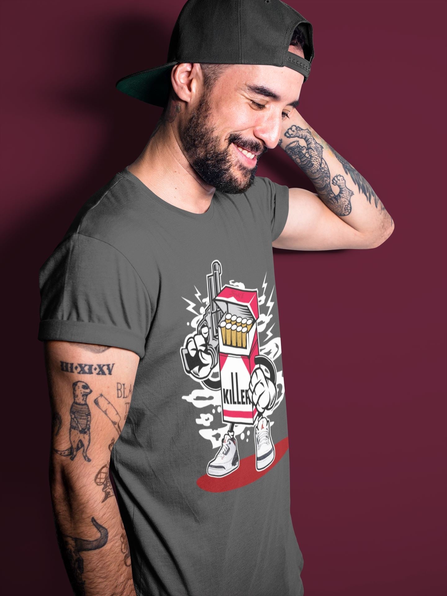 Killer Unisex Tops - Air Jordan 3 Fire Red