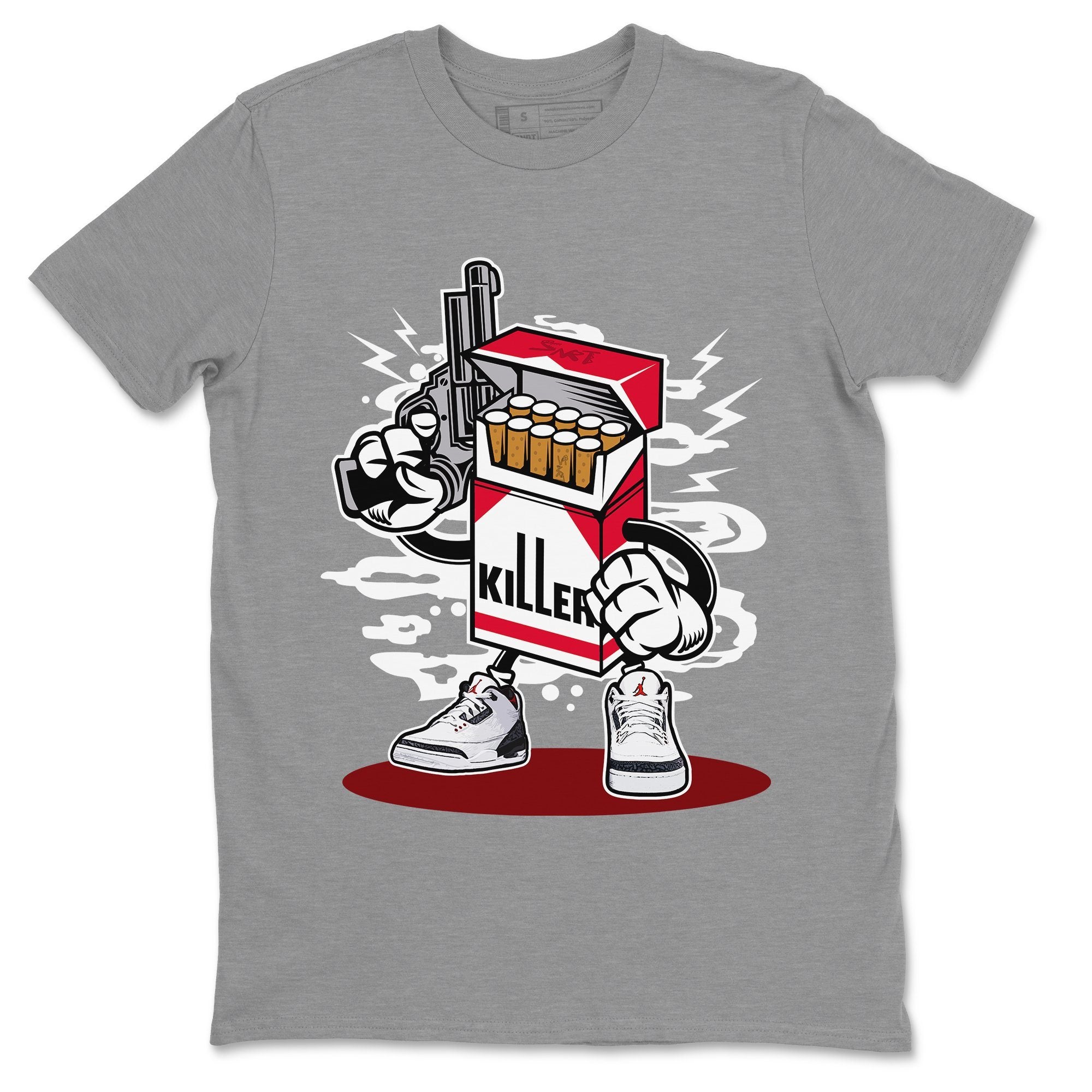Killer Unisex Tops - Air Jordan 3 Fire Red