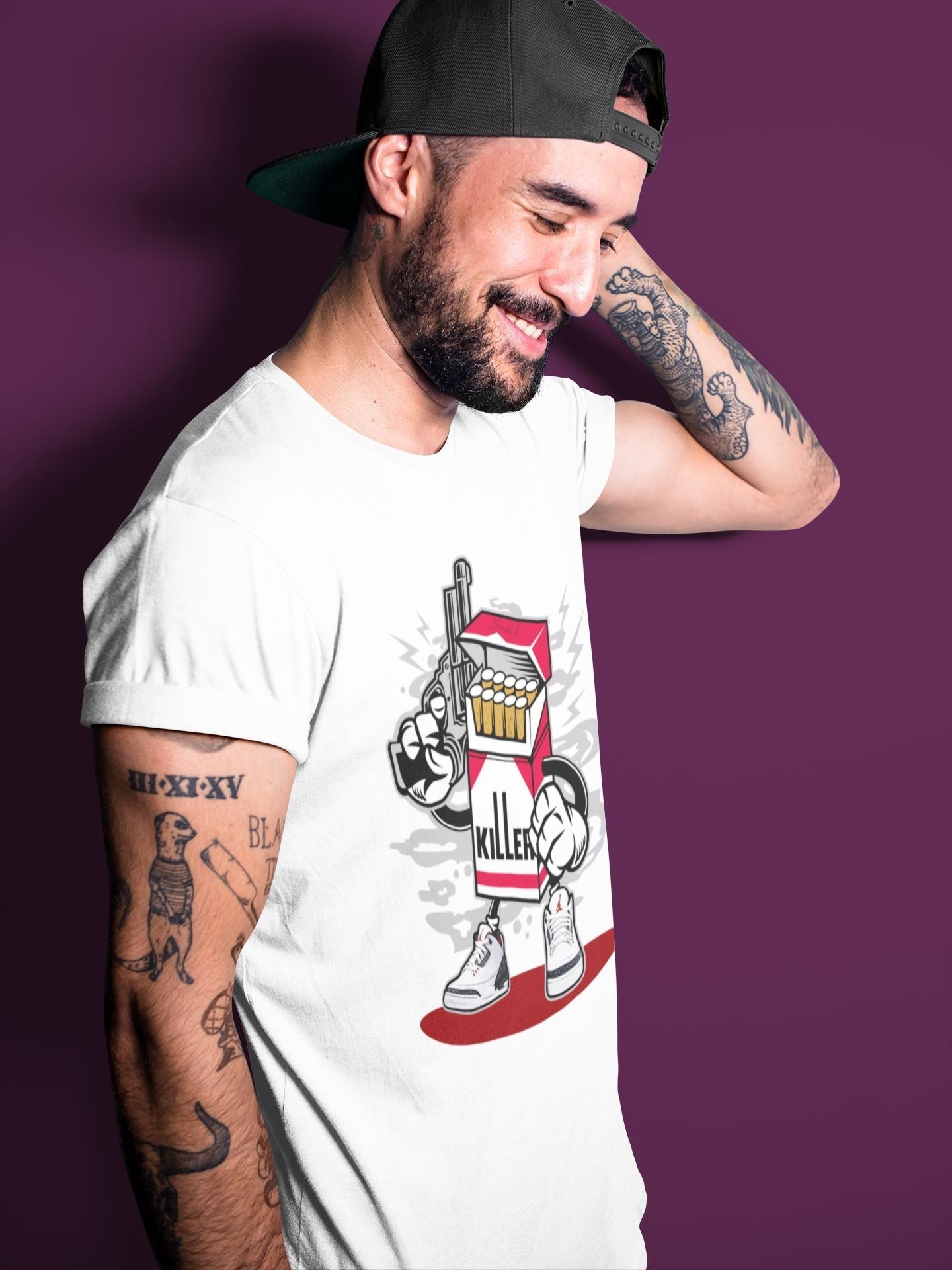 Killer Unisex Tops - Air Jordan 3 Fire Red