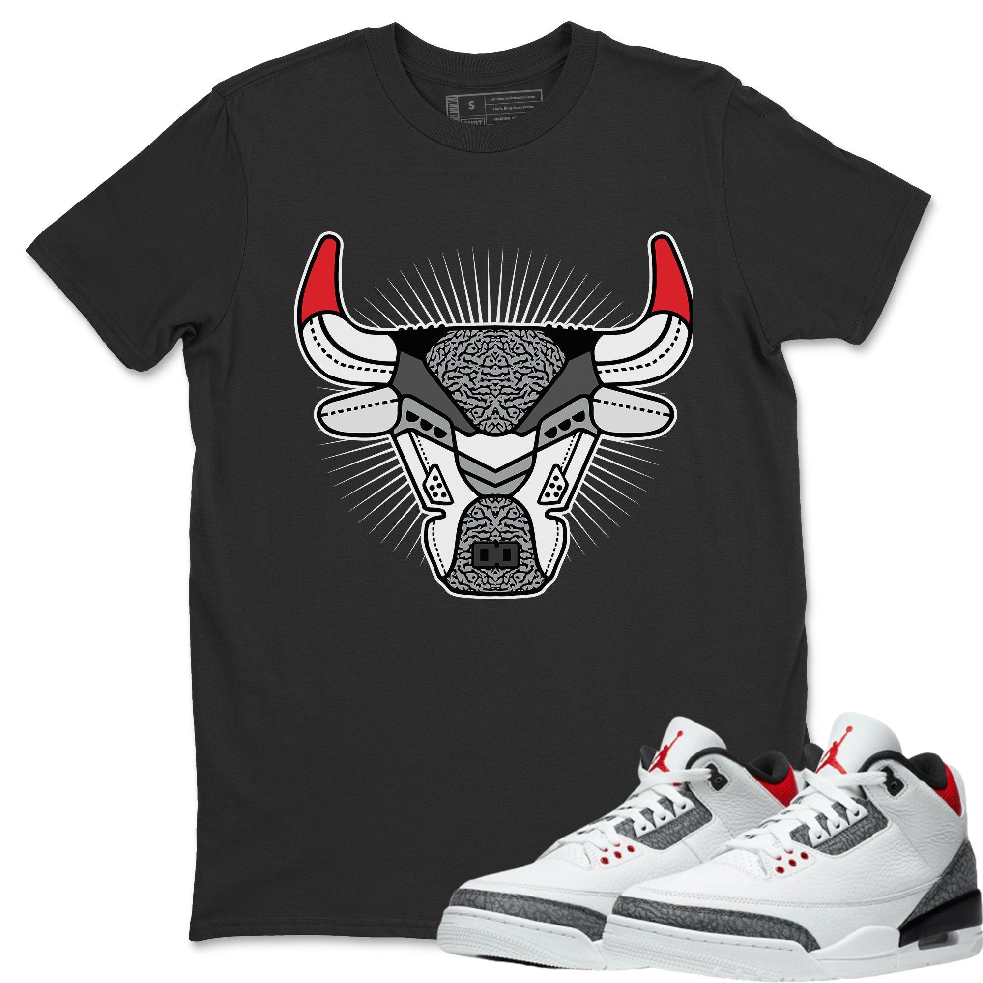 Bull Head Unisex Tops - Air Jordan 3 Fire Red