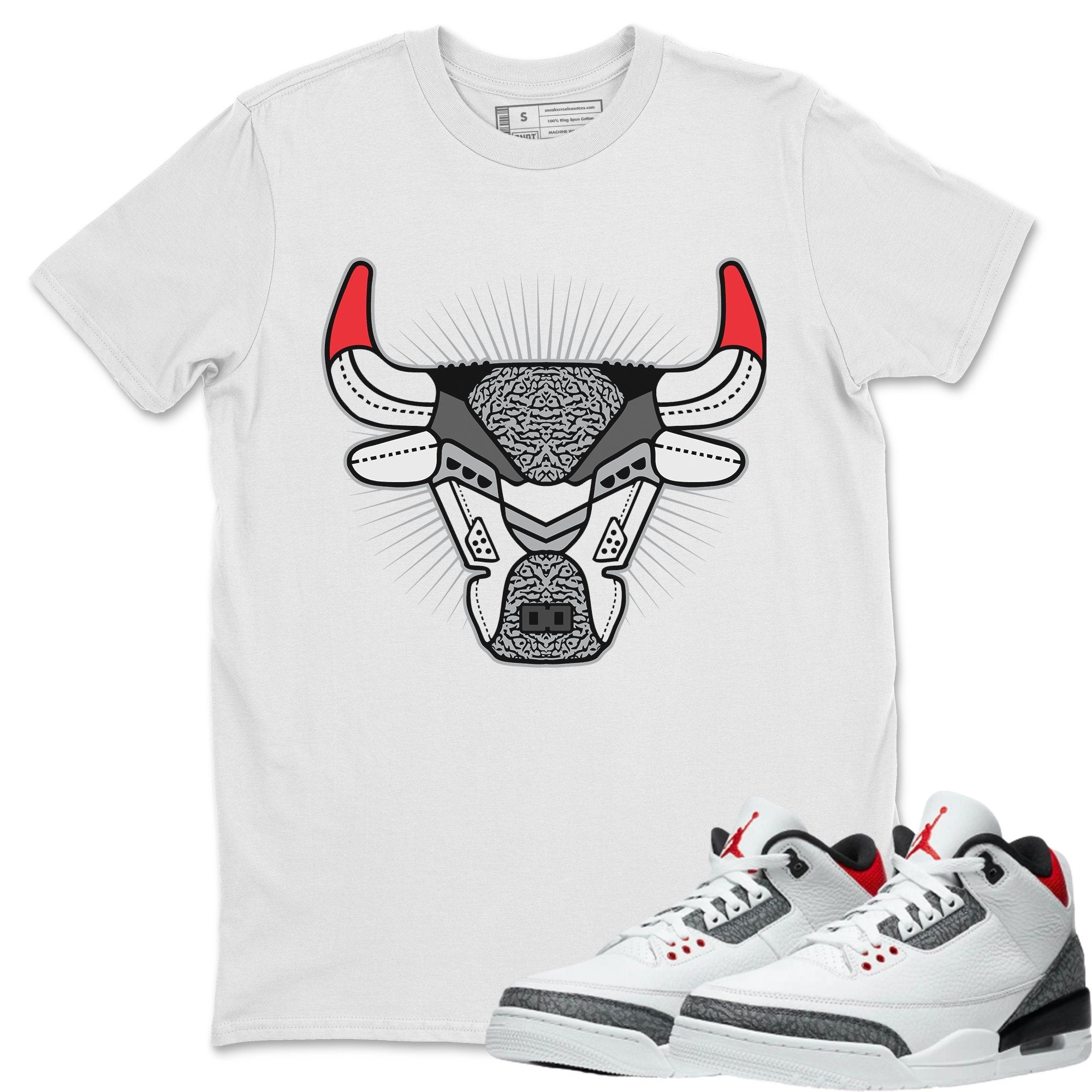 Bull Head Unisex Tops - Air Jordan 3 Fire Red