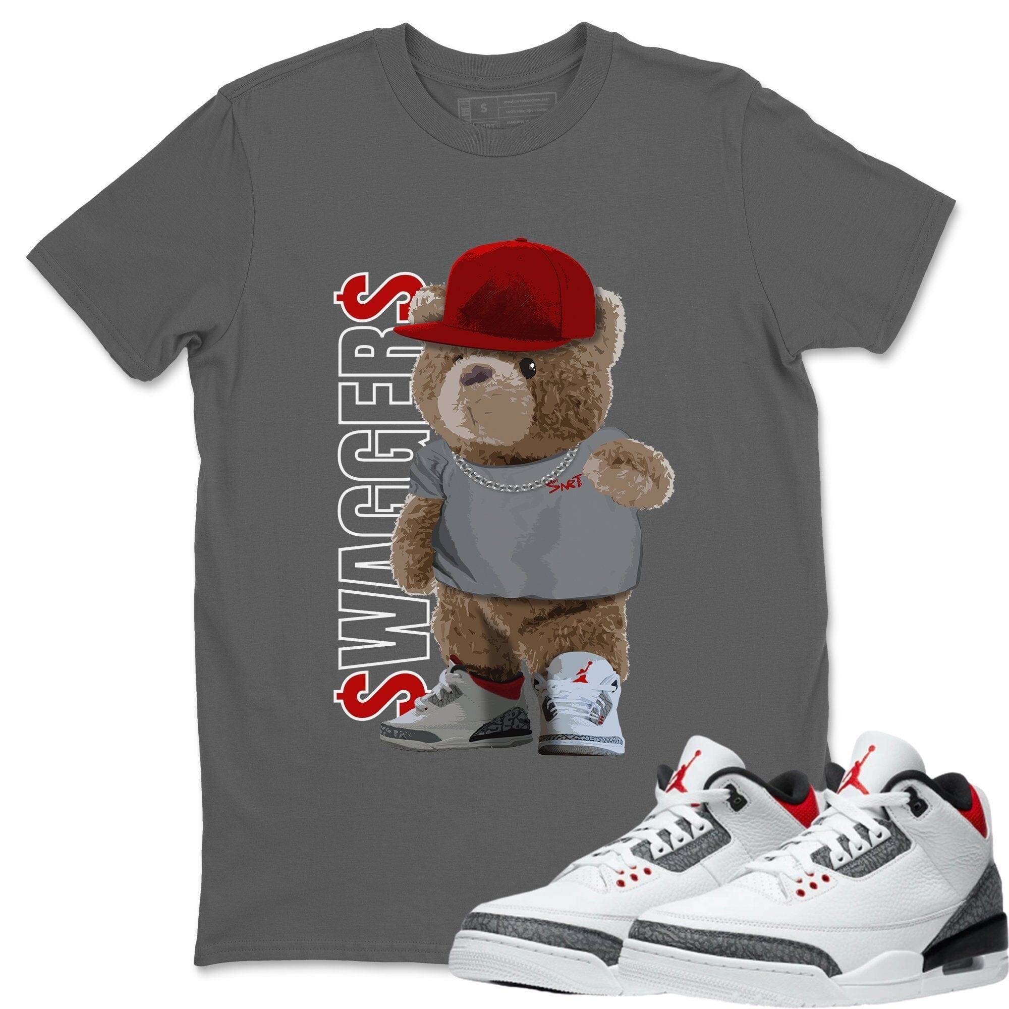 Bear Swaggers Unisex Tops - Air Jordan 3 Fire Red