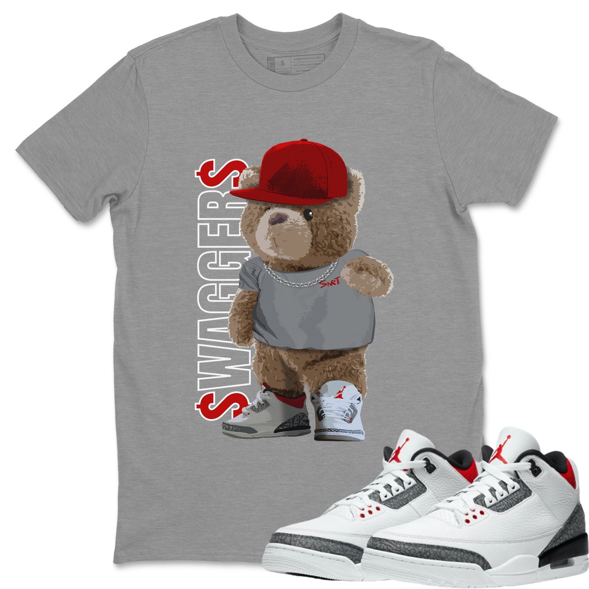 Bear Swaggers Unisex Tops - Air Jordan 3 Fire Red