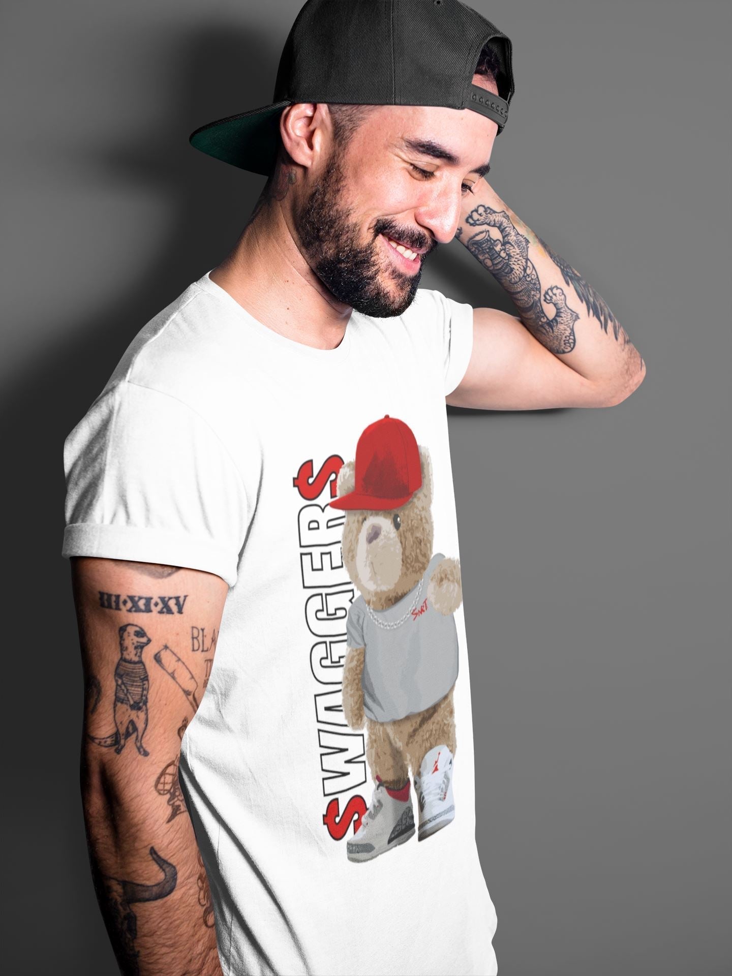 Bear Swaggers Unisex Tops - Air Jordan 3 Fire Red