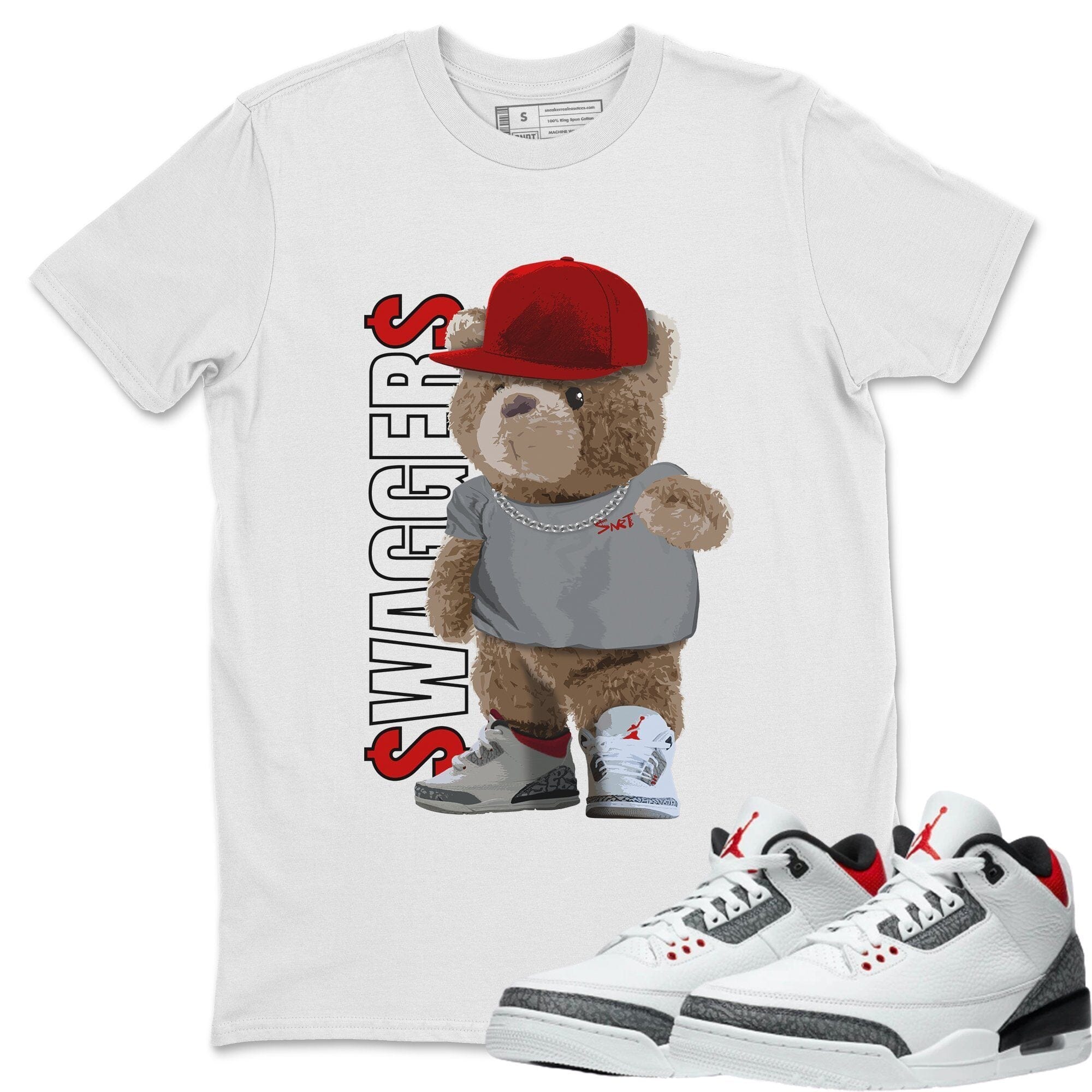 Bear Swaggers Unisex Tops - Air Jordan 3 Fire Red