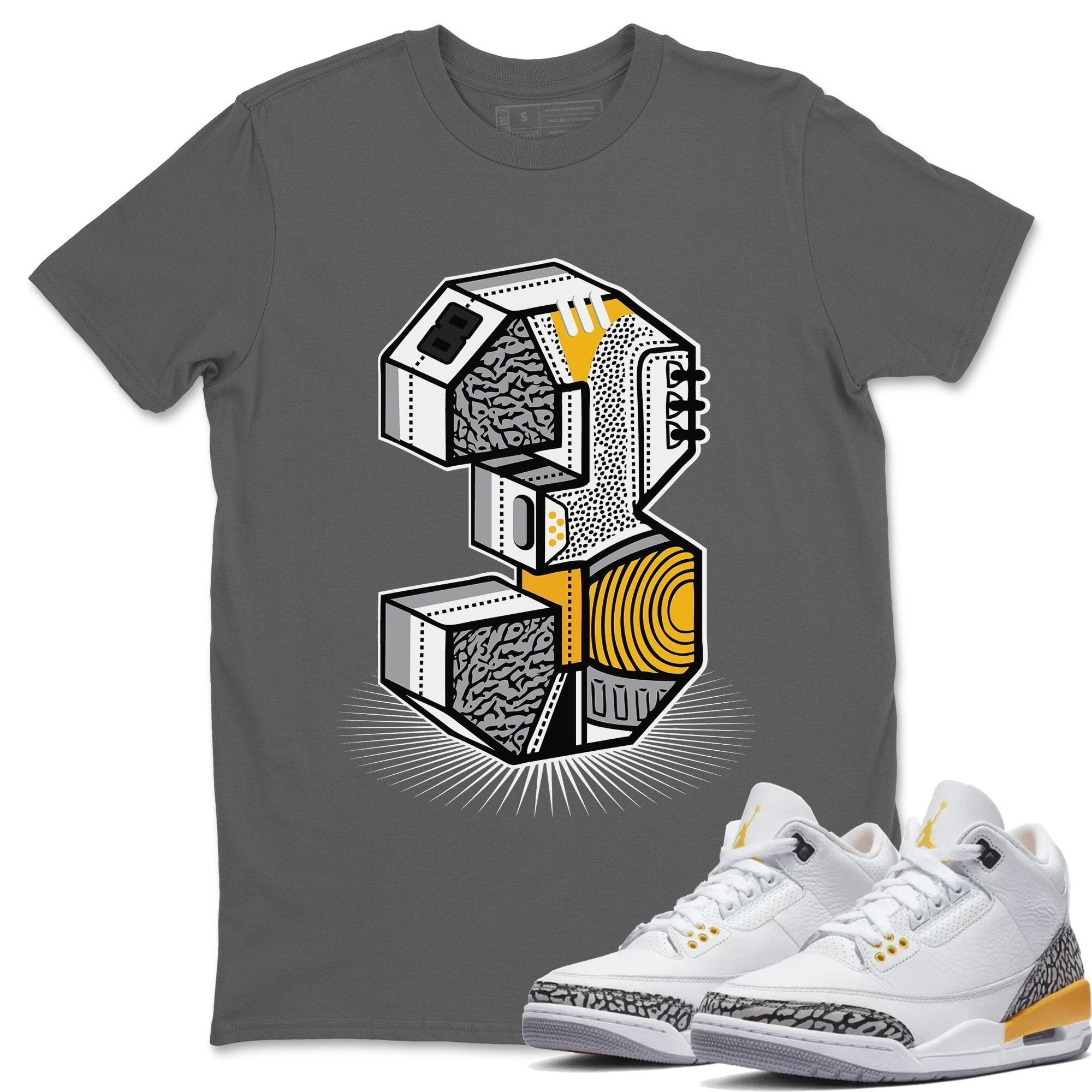 Three Statue Unisex Tops - Air Jordan 3 Laser Orange