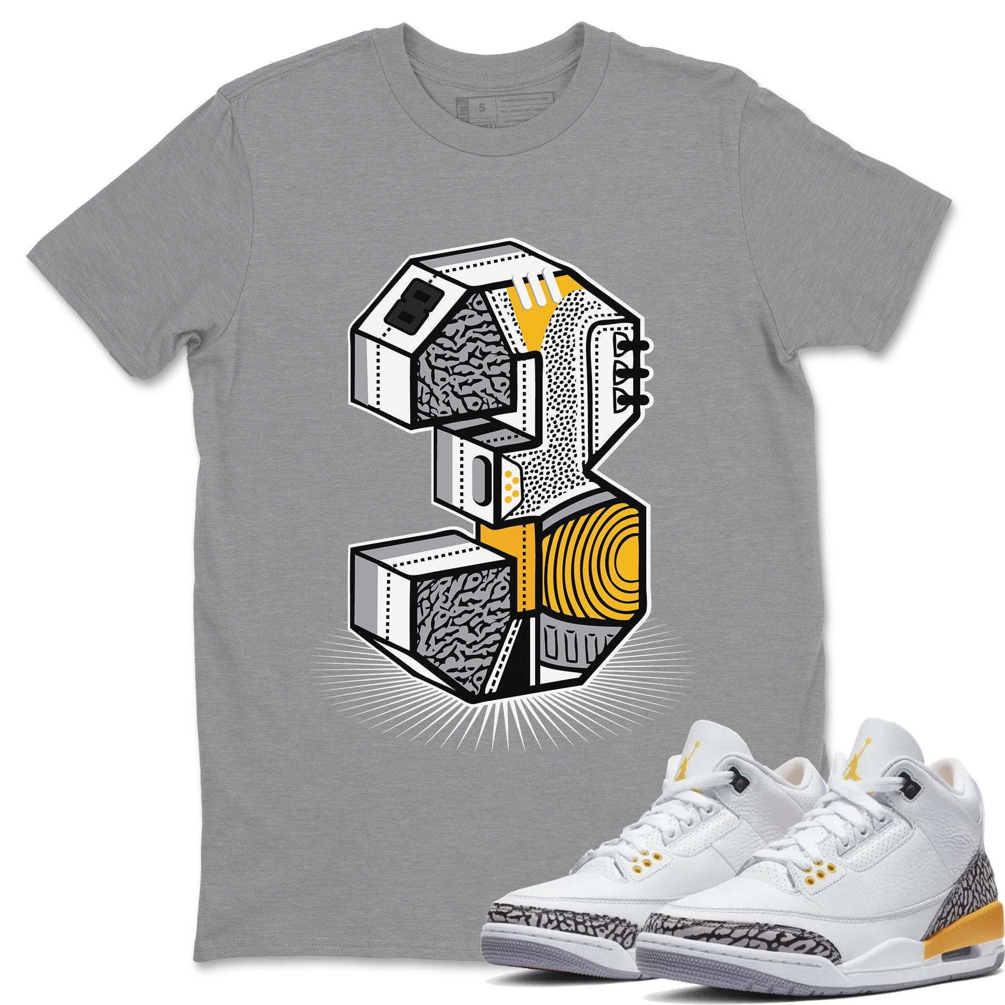 Three Statue Unisex Tops - Air Jordan 3 Laser Orange