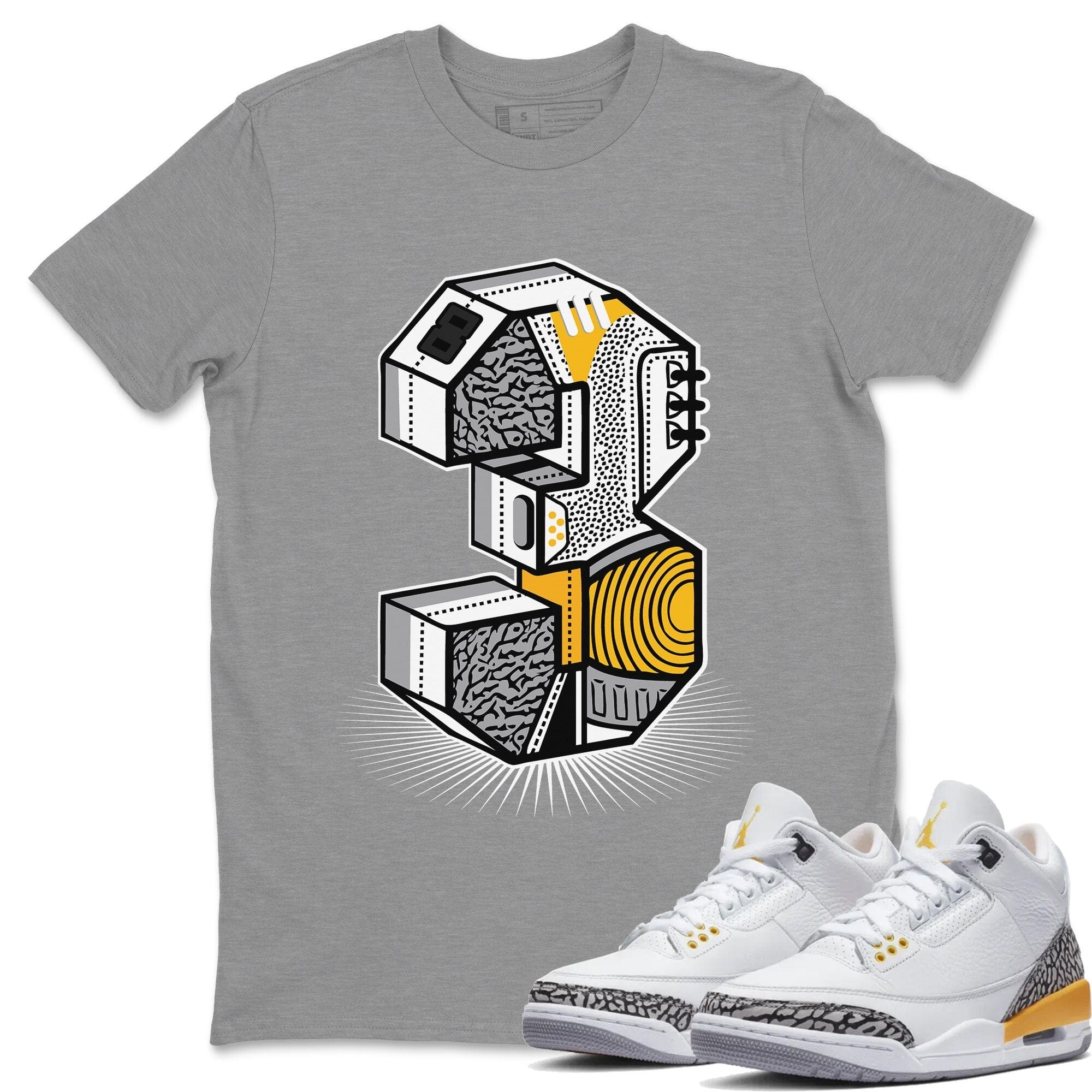 Three Statue Unisex Tops - Air Jordan 3 Laser Orange