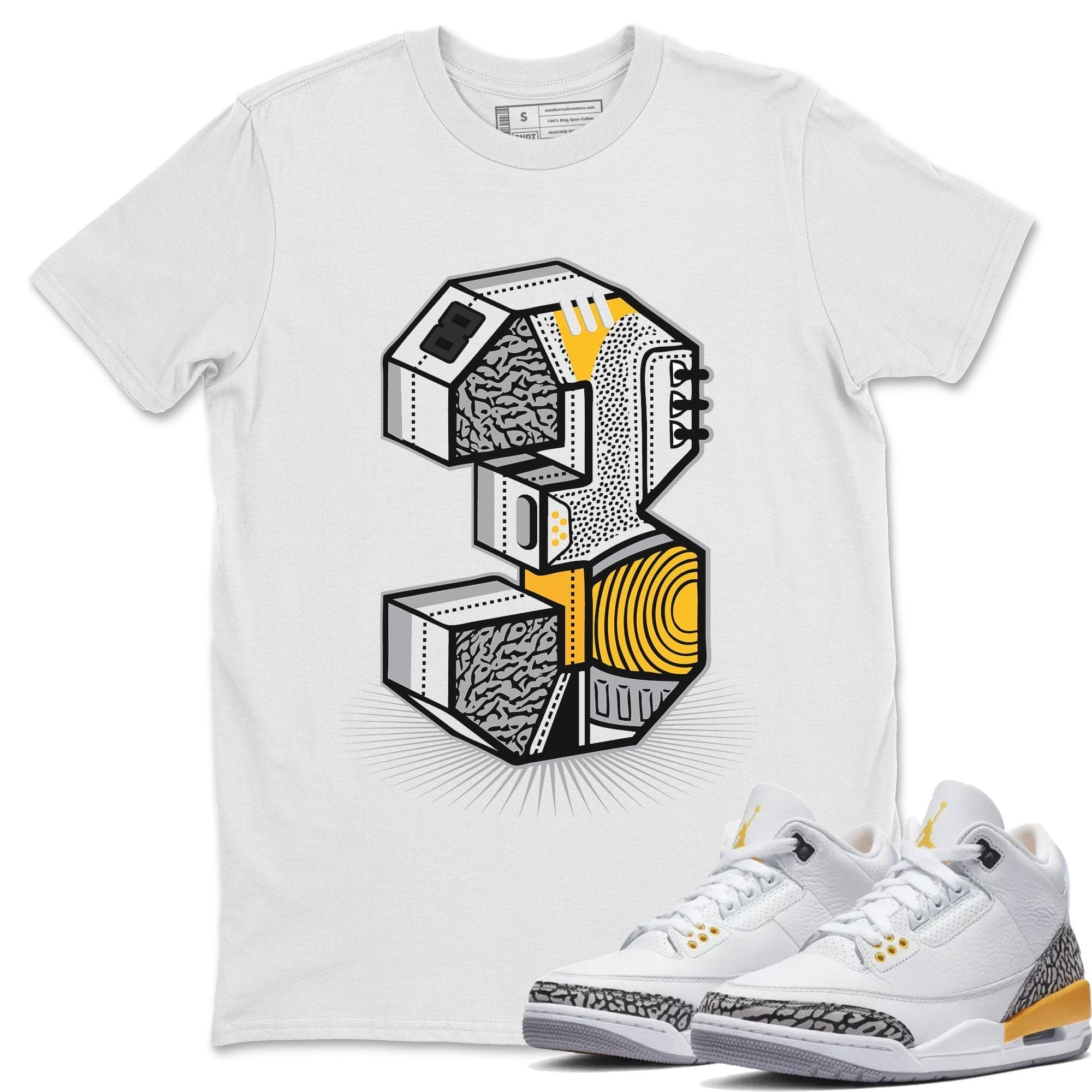 Three Statue Unisex Tops - Air Jordan 3 Laser Orange