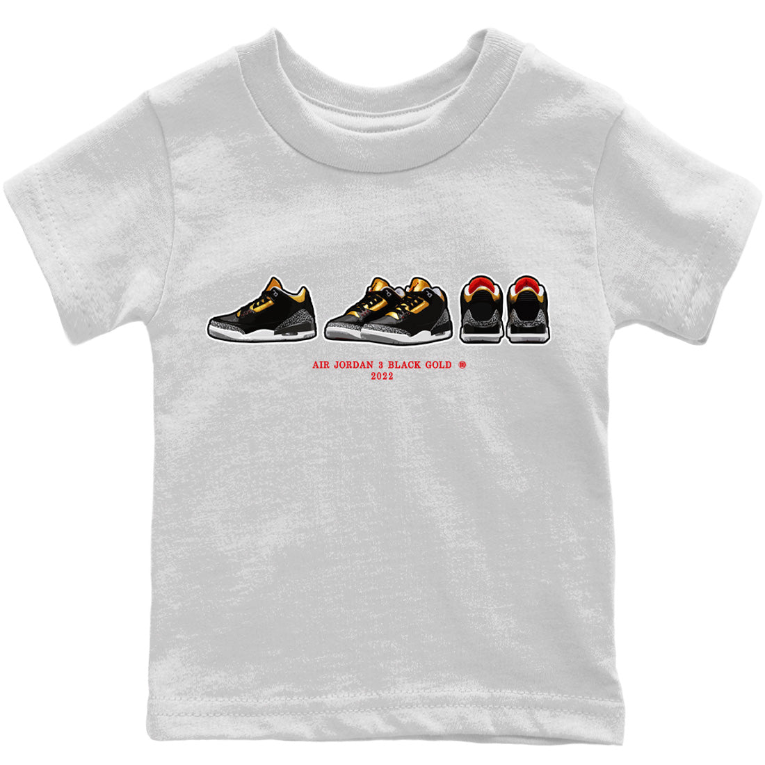 snkmatch Prelude Kids Tops - Air Jordan 3 Black Gold