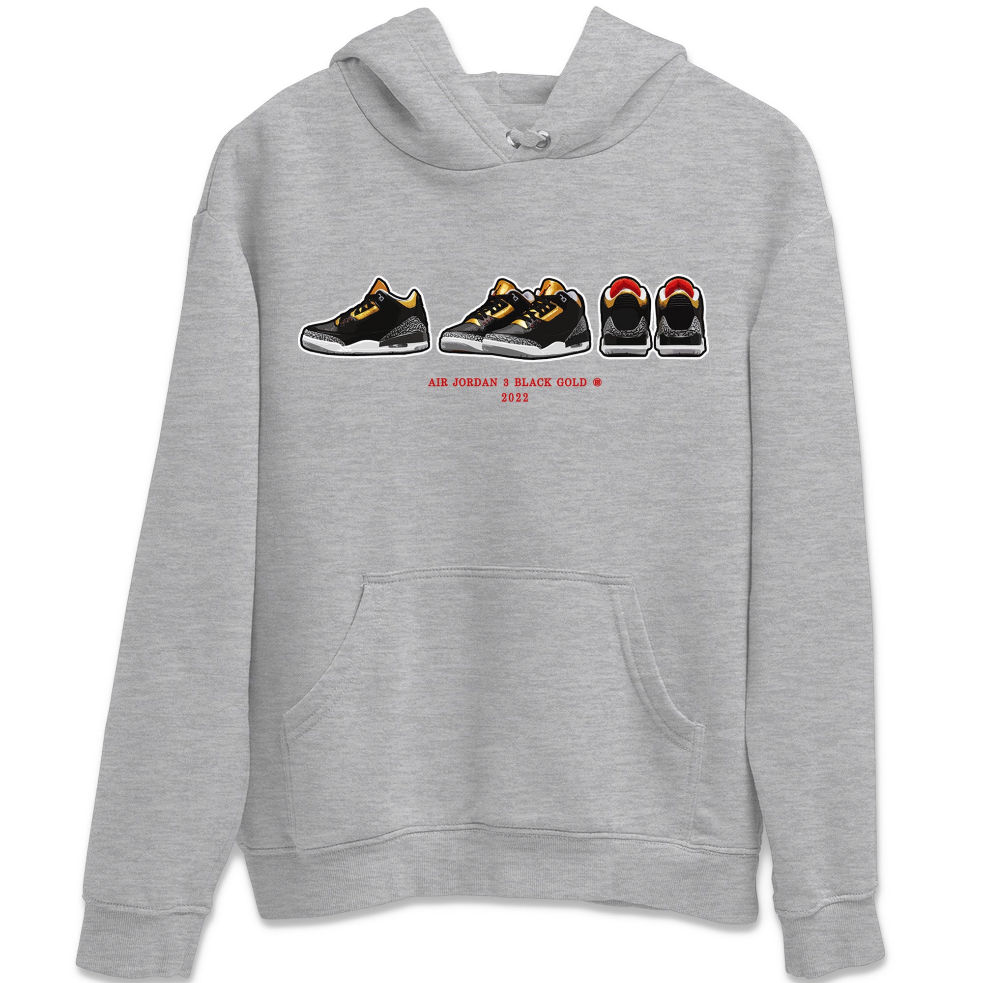 snkmatch Prelude Unisex Tops - Air Jordan 3 Black Gold