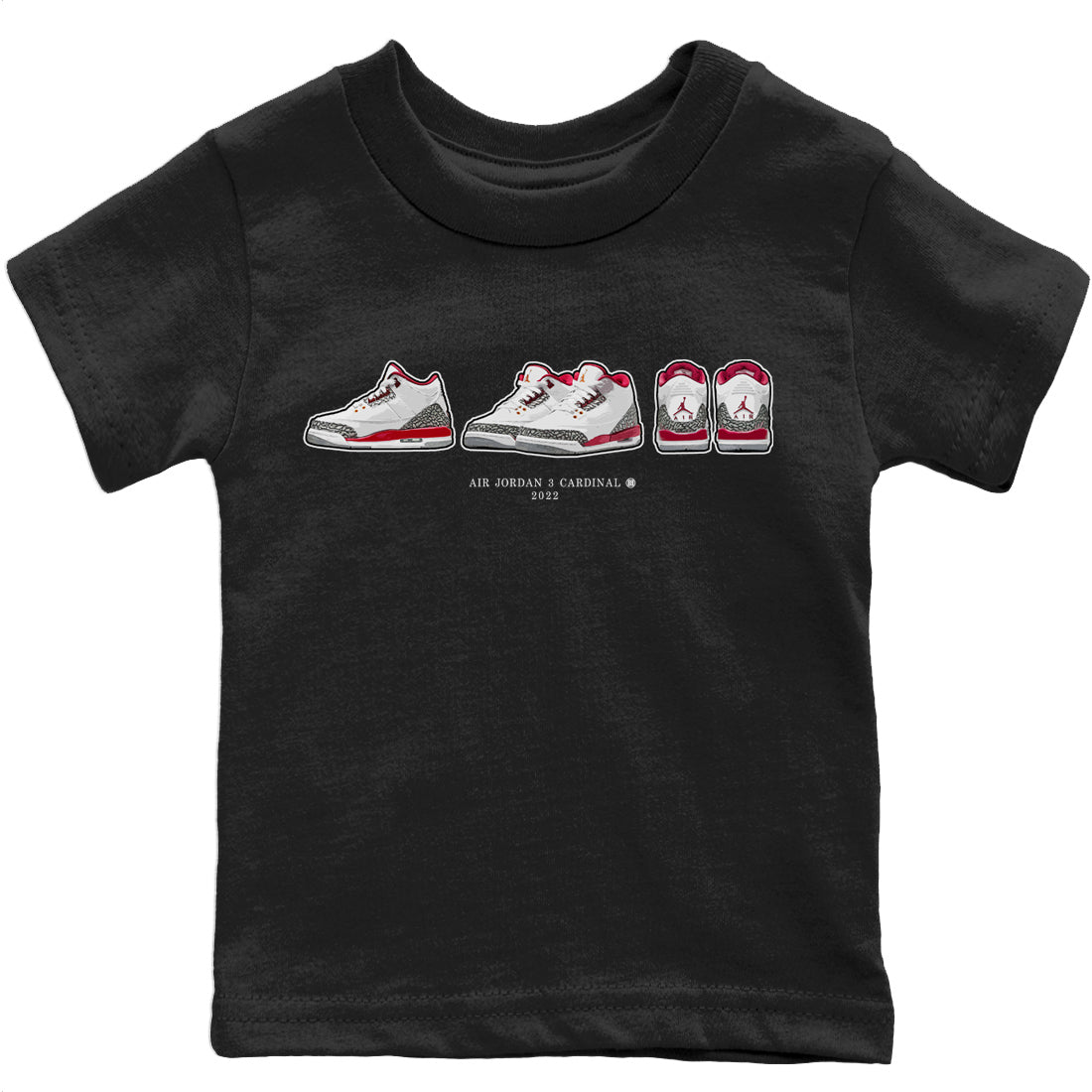 snkmatch Prelude Kids Tops - Air Jordan 3 Cardinal