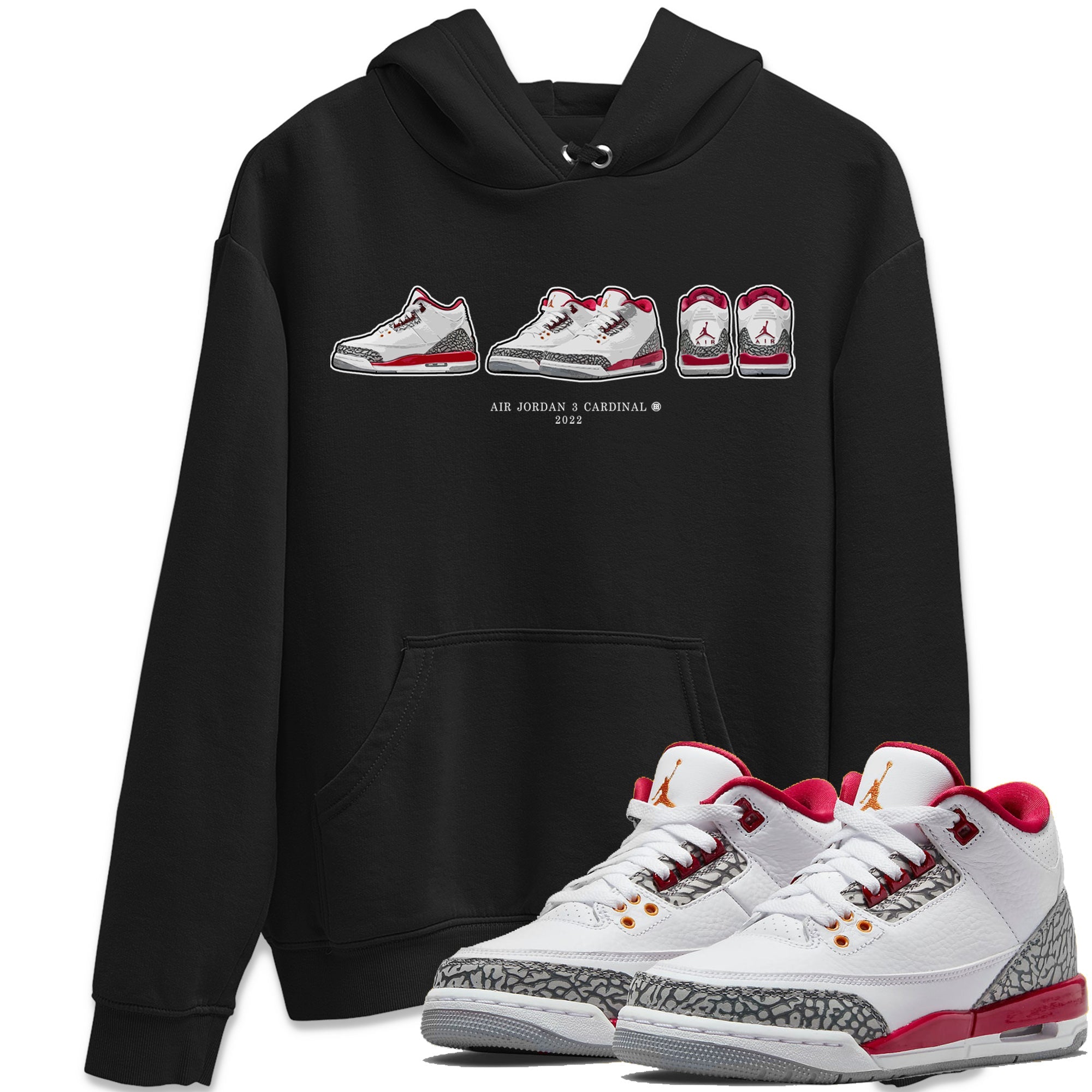 snkmatch Prelude Unisex Tops - Air Jordan 3 Cardinal
