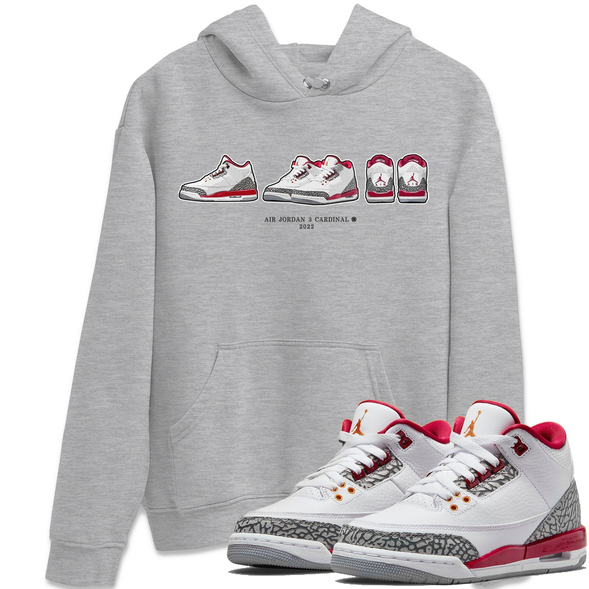 snkmatch Prelude Unisex Tops - Air Jordan 3 Cardinal