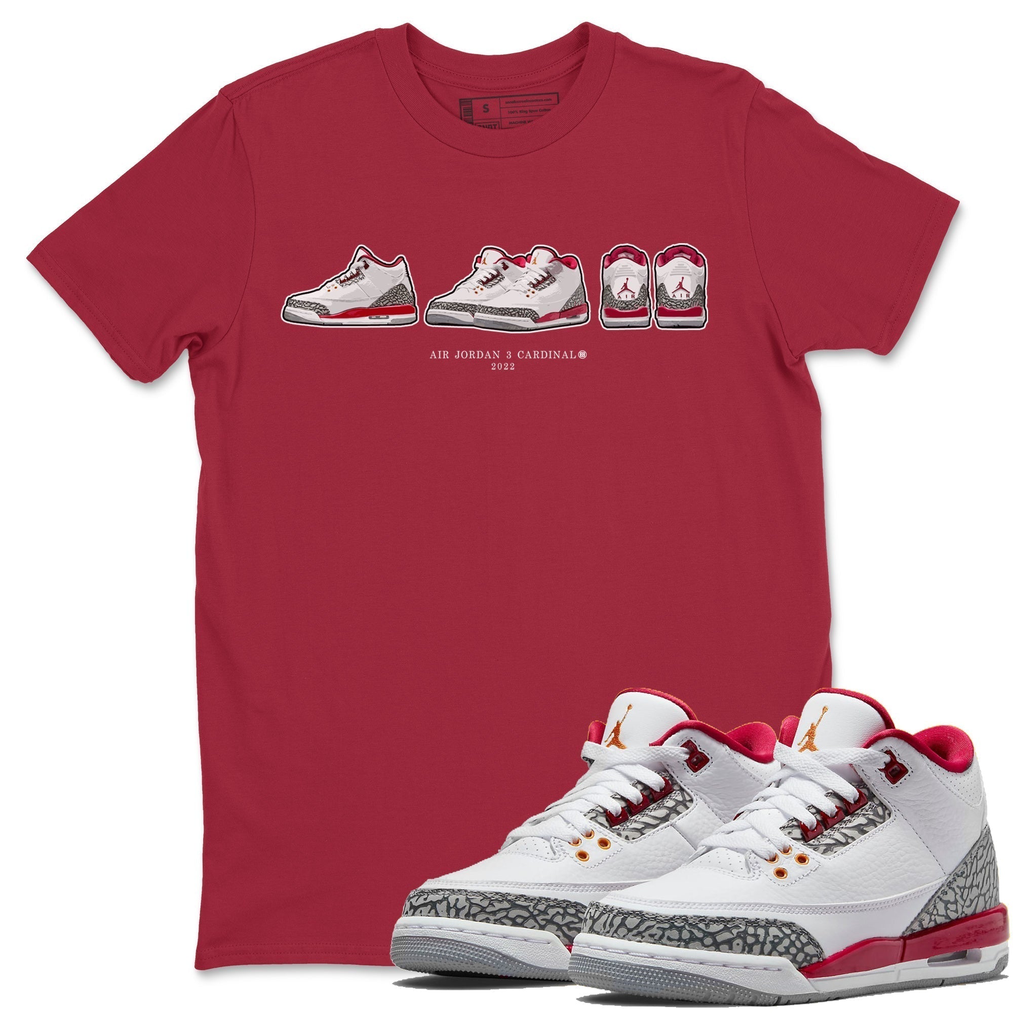 snkmatch Prelude Unisex Tops - Air Jordan 3 Cardinal