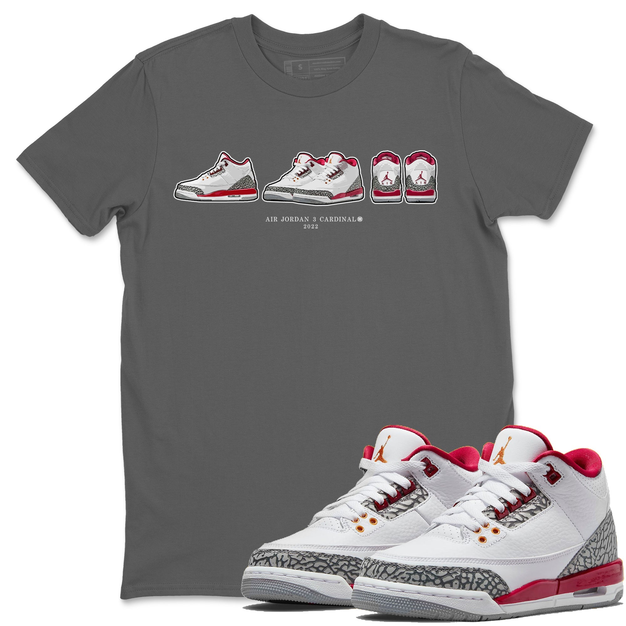 snkmatch Prelude Unisex Tops - Air Jordan 3 Cardinal