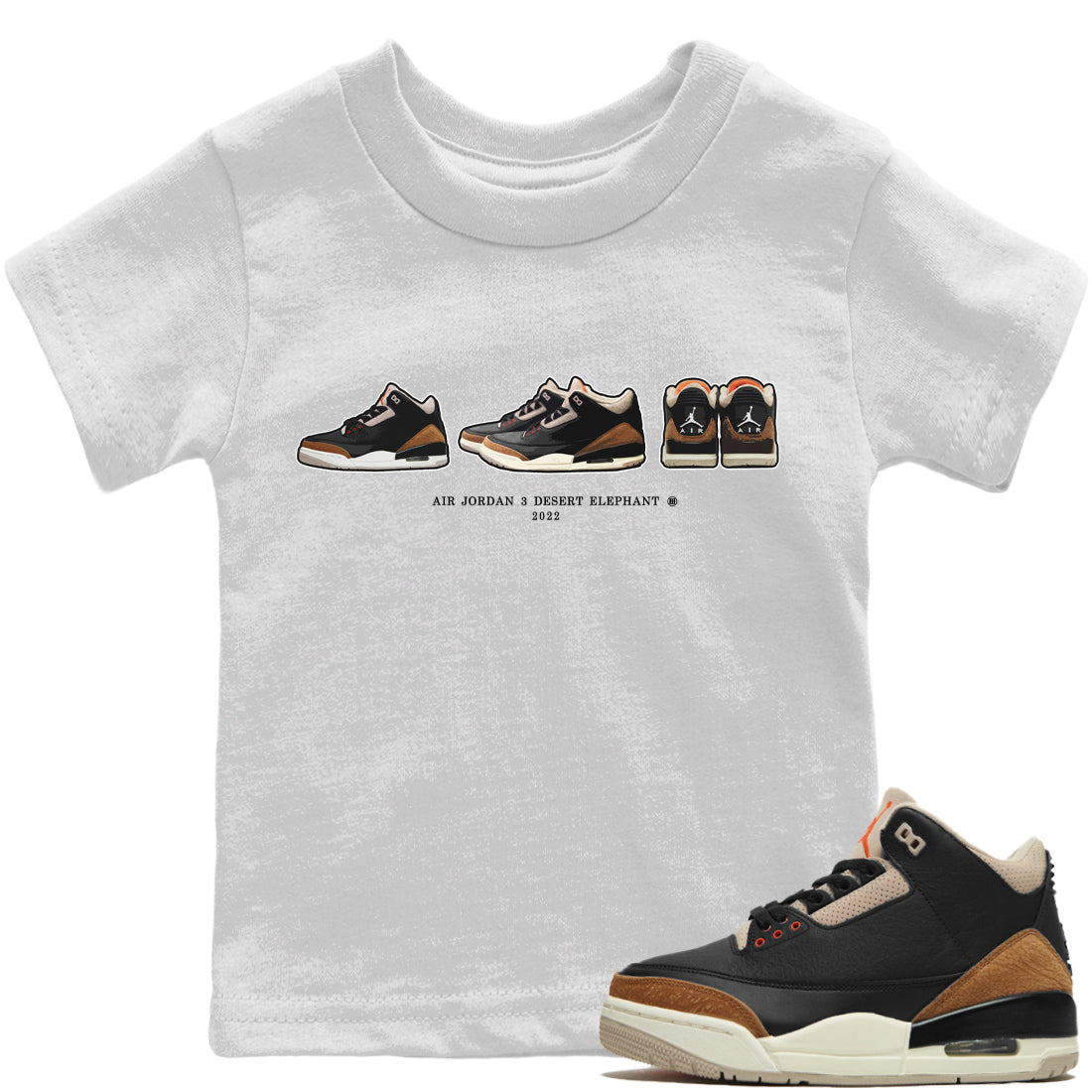 snkmatch Prelude Kids Tops - Air Jordan 3 Desert Elephant
