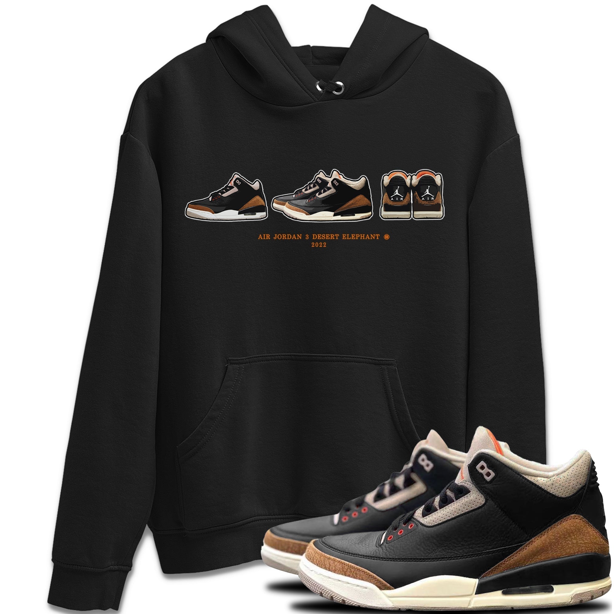 snkmatch Prelude Unisex Tops - Air Jordan 3 Desert Elephant
