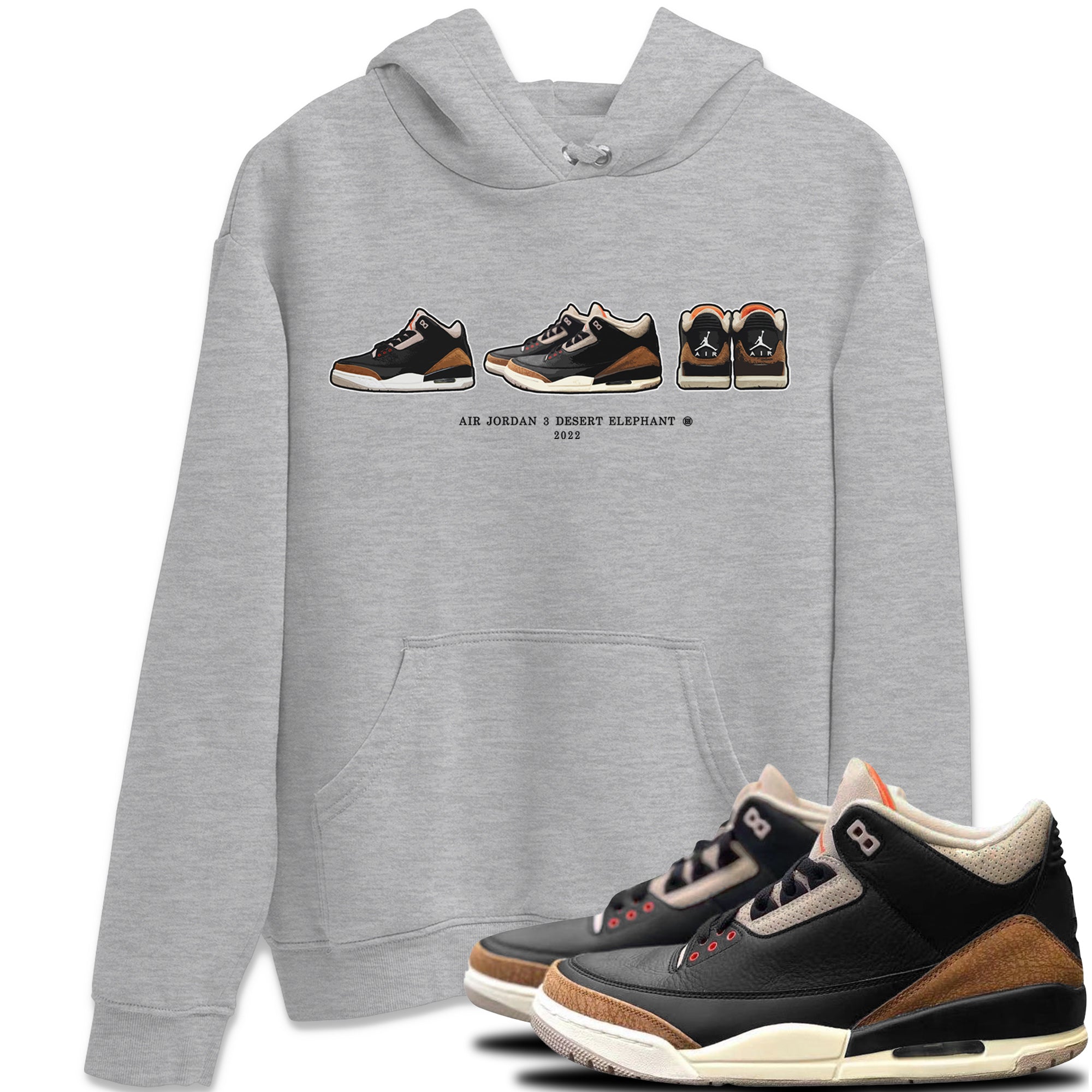 snkmatch Prelude Unisex Tops - Air Jordan 3 Desert Elephant
