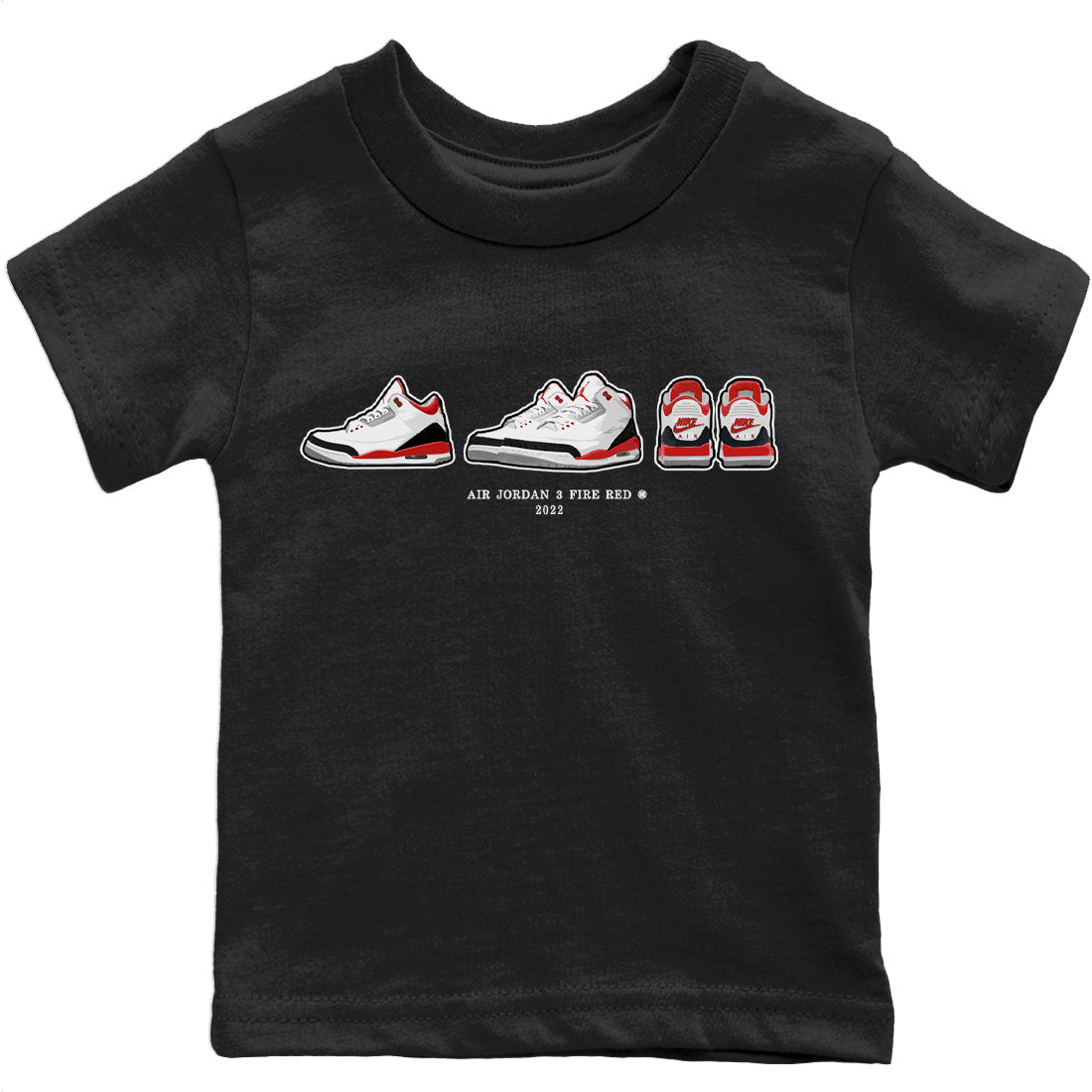 snkmatch Prelude Kids Tops - Air Jordan 3 Fire Red