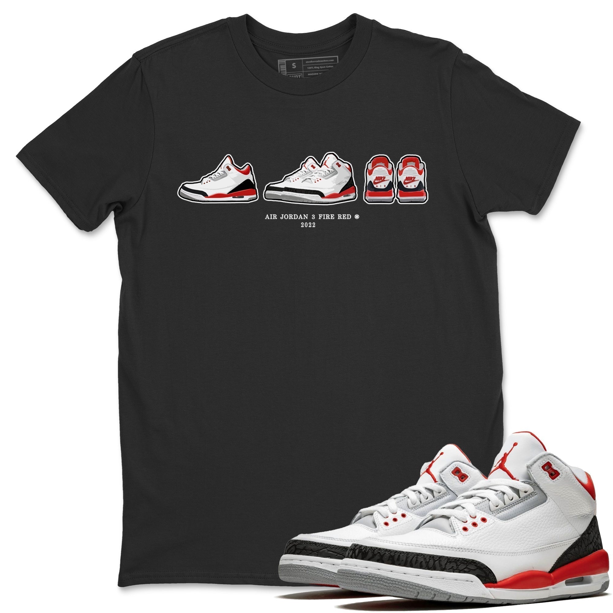 snkmatch Prelude Unisex Tops - Air Jordan 3 Fire Red