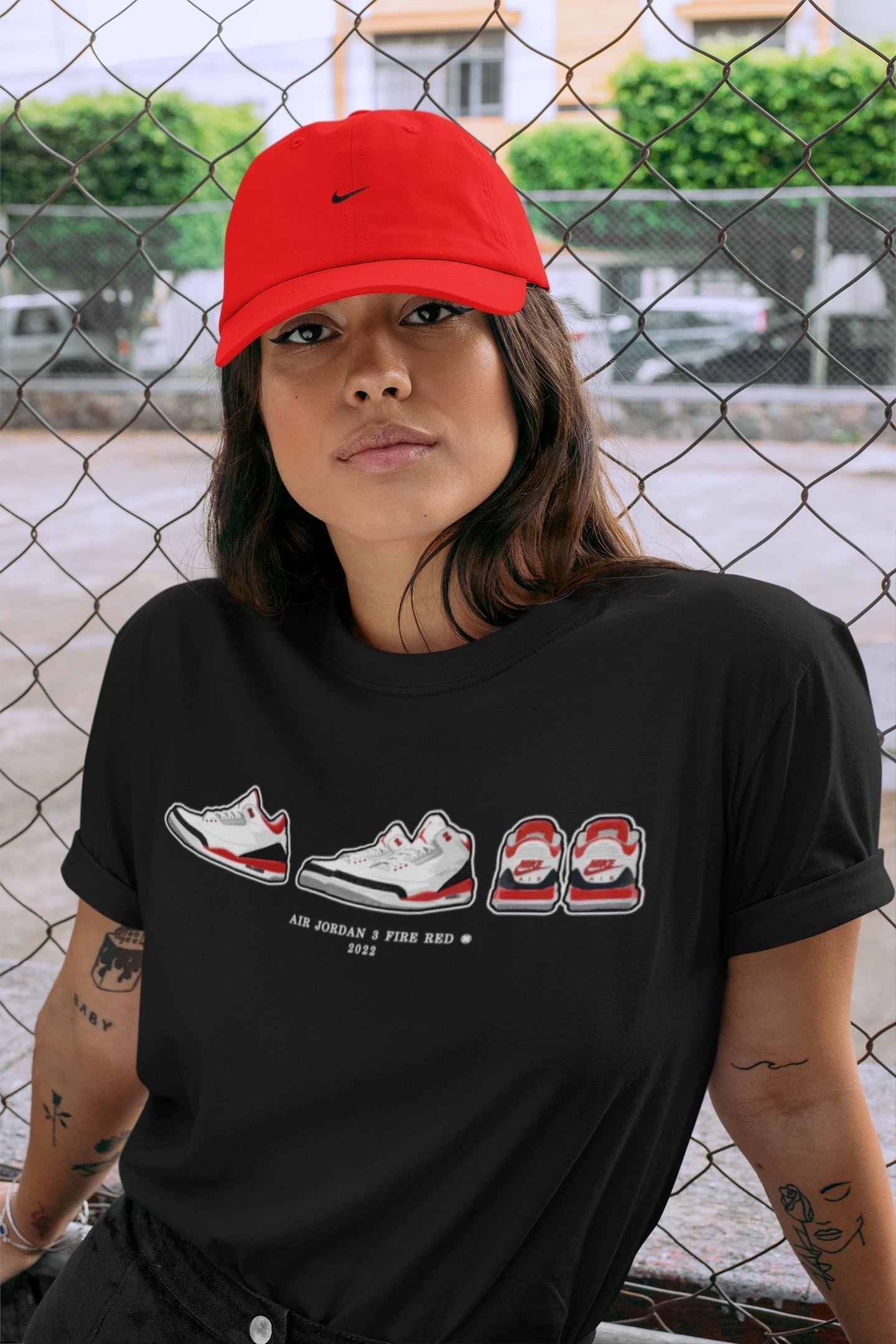 snkmatch Prelude Unisex Tops - Air Jordan 3 Fire Red