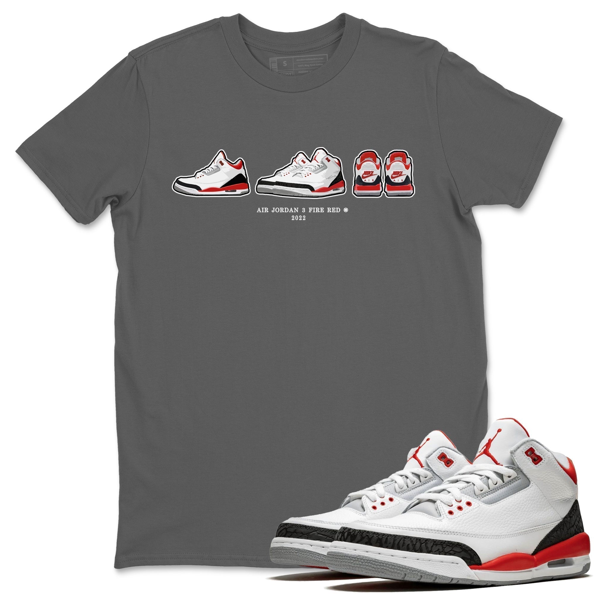 snkmatch Prelude Unisex Tops - Air Jordan 3 Fire Red