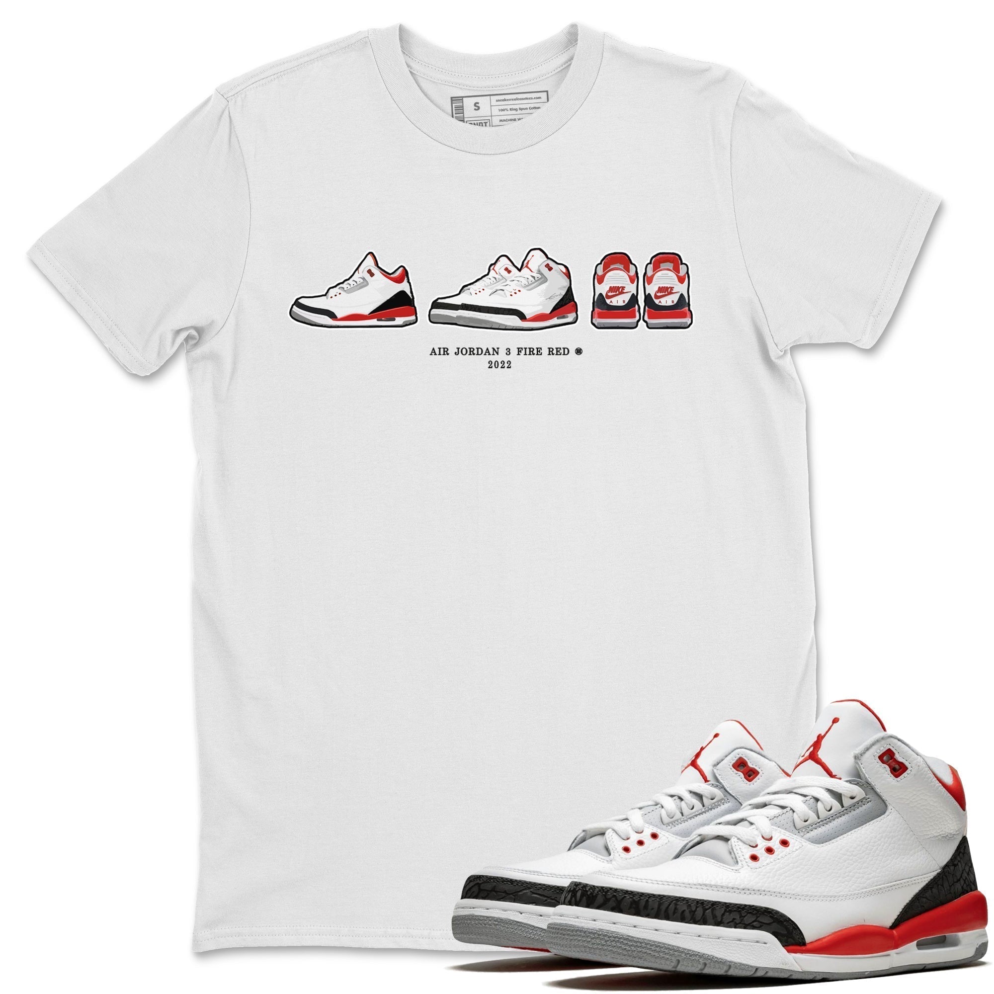 snkmatch Prelude Unisex Tops - Air Jordan 3 Fire Red