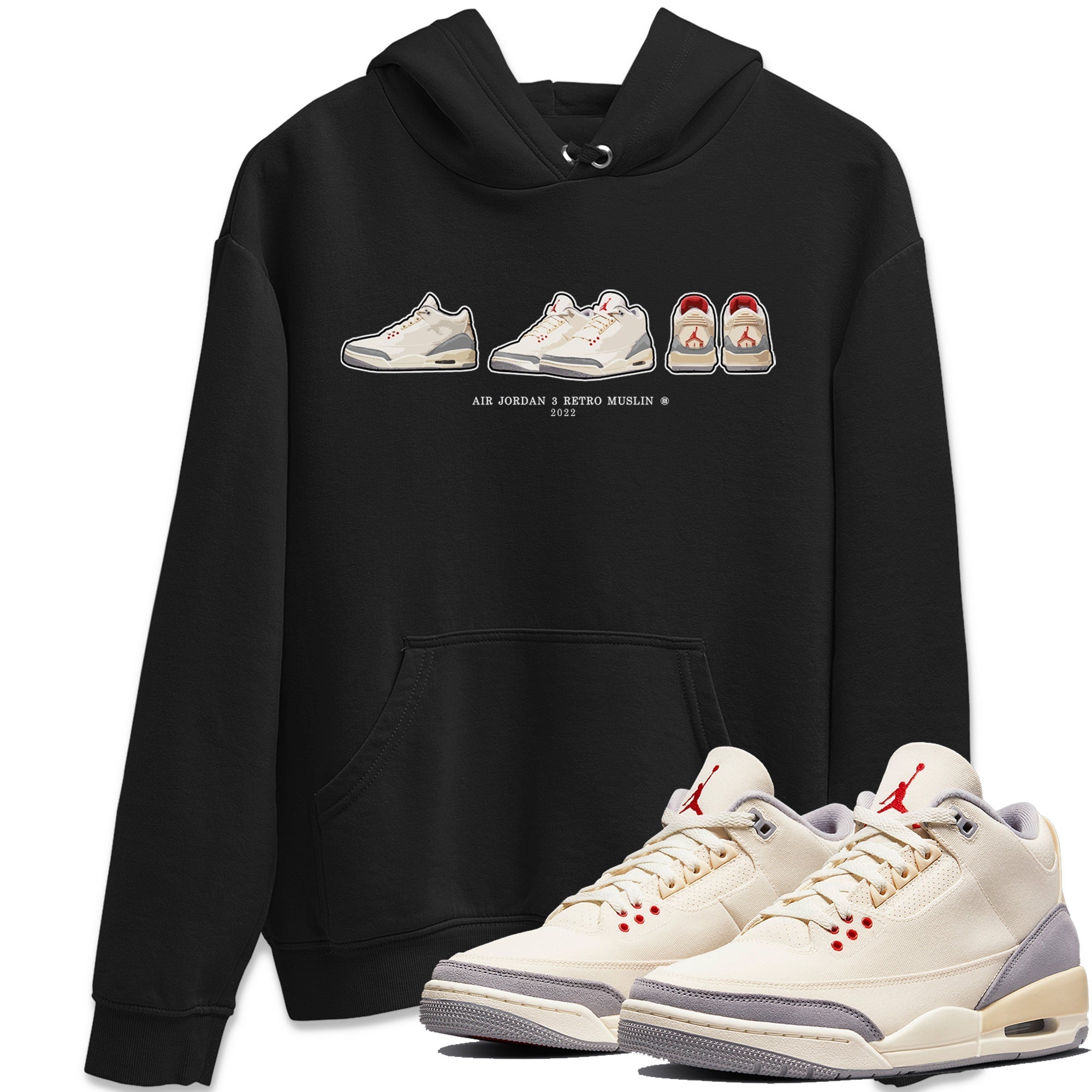 snkmatch Prelude Unisex Tops - Air Jordan 3 Muslin